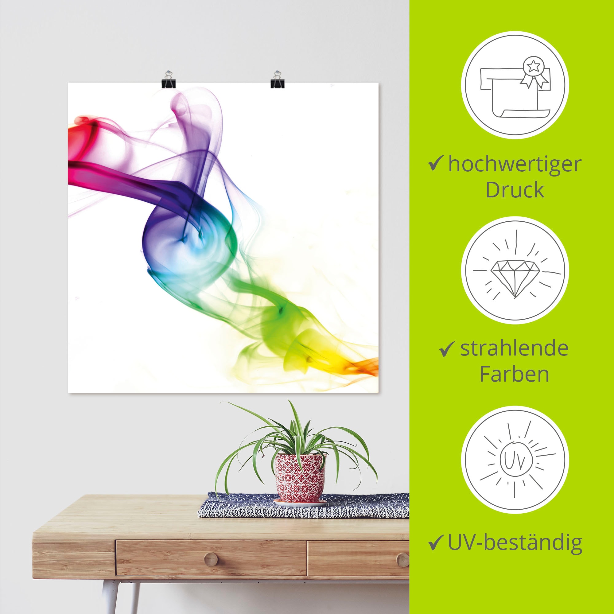 Artland Wandbild »Rauch - Abstrakt« Gegenstandslos 1 Stk. tlg. als Leinwandbild, Poster in verschied. Grössen