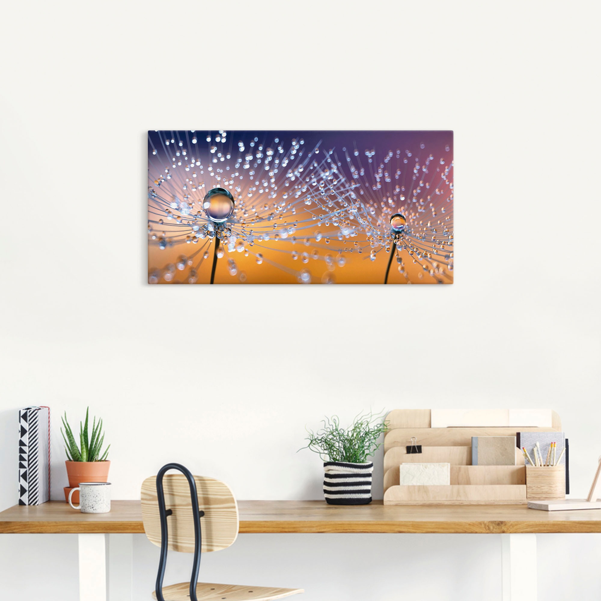Artland Tableau sur toile »Pusteblumen Tautropfen« 1 cuis tlg. als Alubild, Outdoorbild, Leinwandbild, Poster, Wandaufkleber