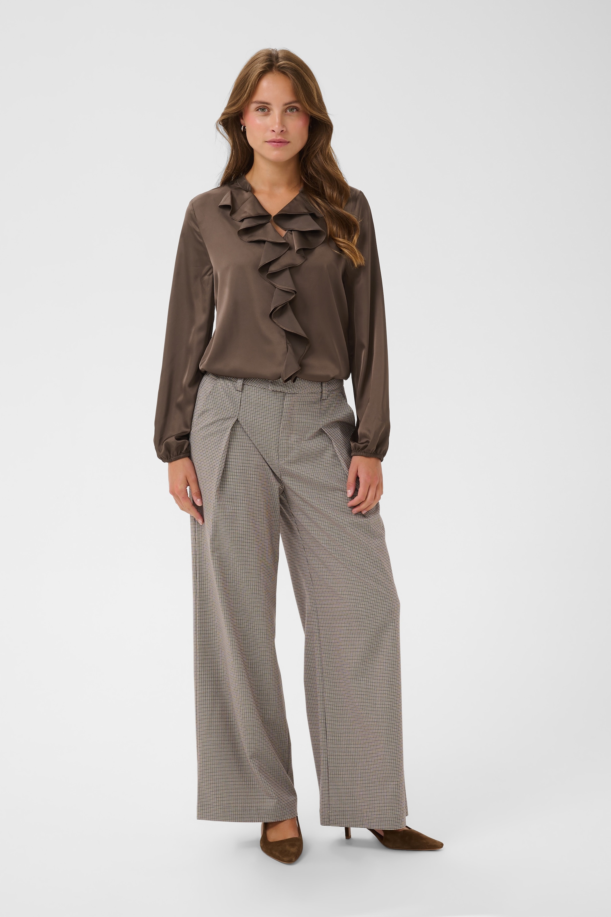 Saint Tropez Chemisier à volants »LodisaSZ Blouse« mélange de matériaux, coupe régulière