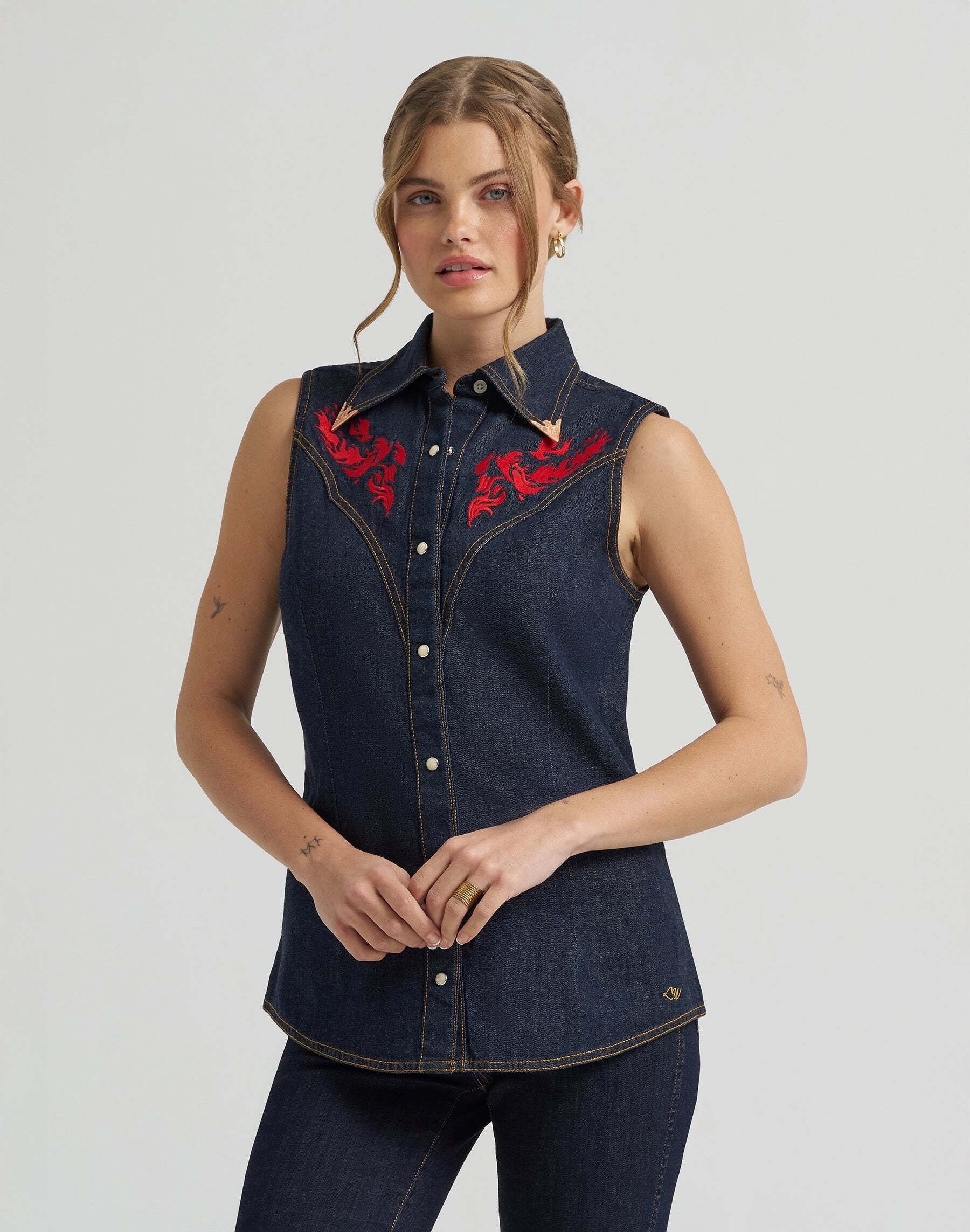 Wrangler Blouse en jean »WRANGLER Jeanshemd Sleeveless«