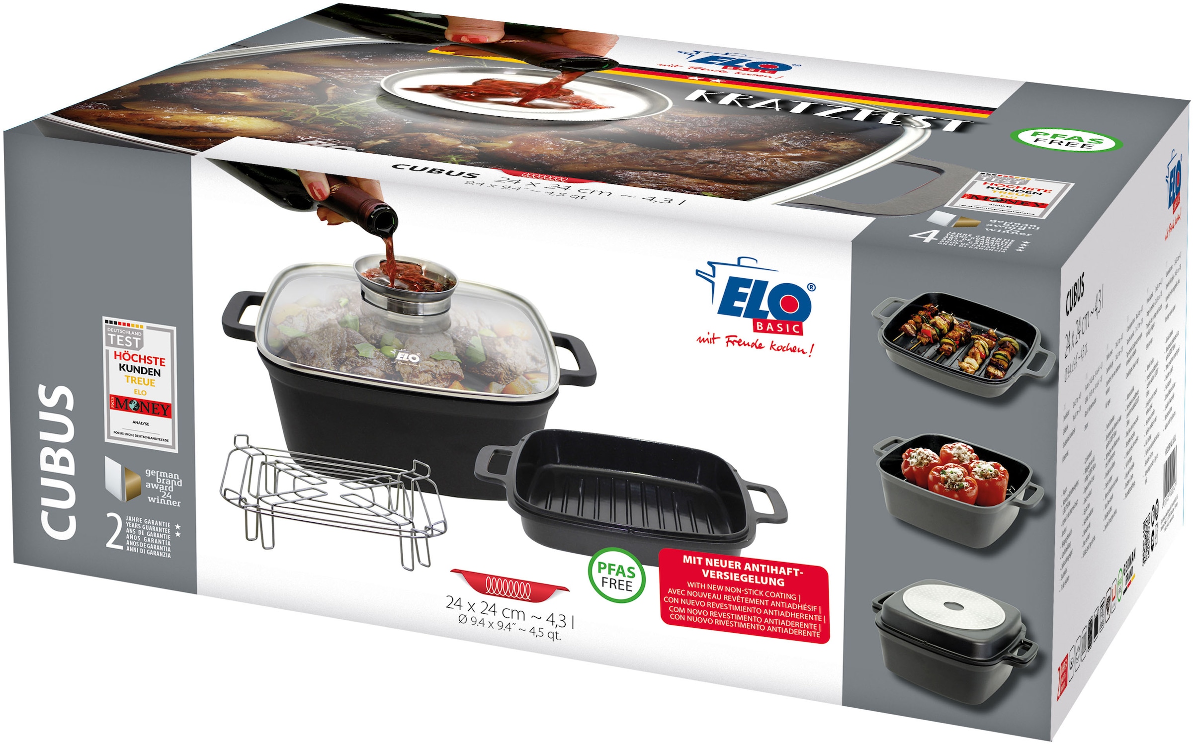 Elo Basic Rôtissoire »Multifunktionstopf-Set Cubus« Set, 4 cuis tlg.