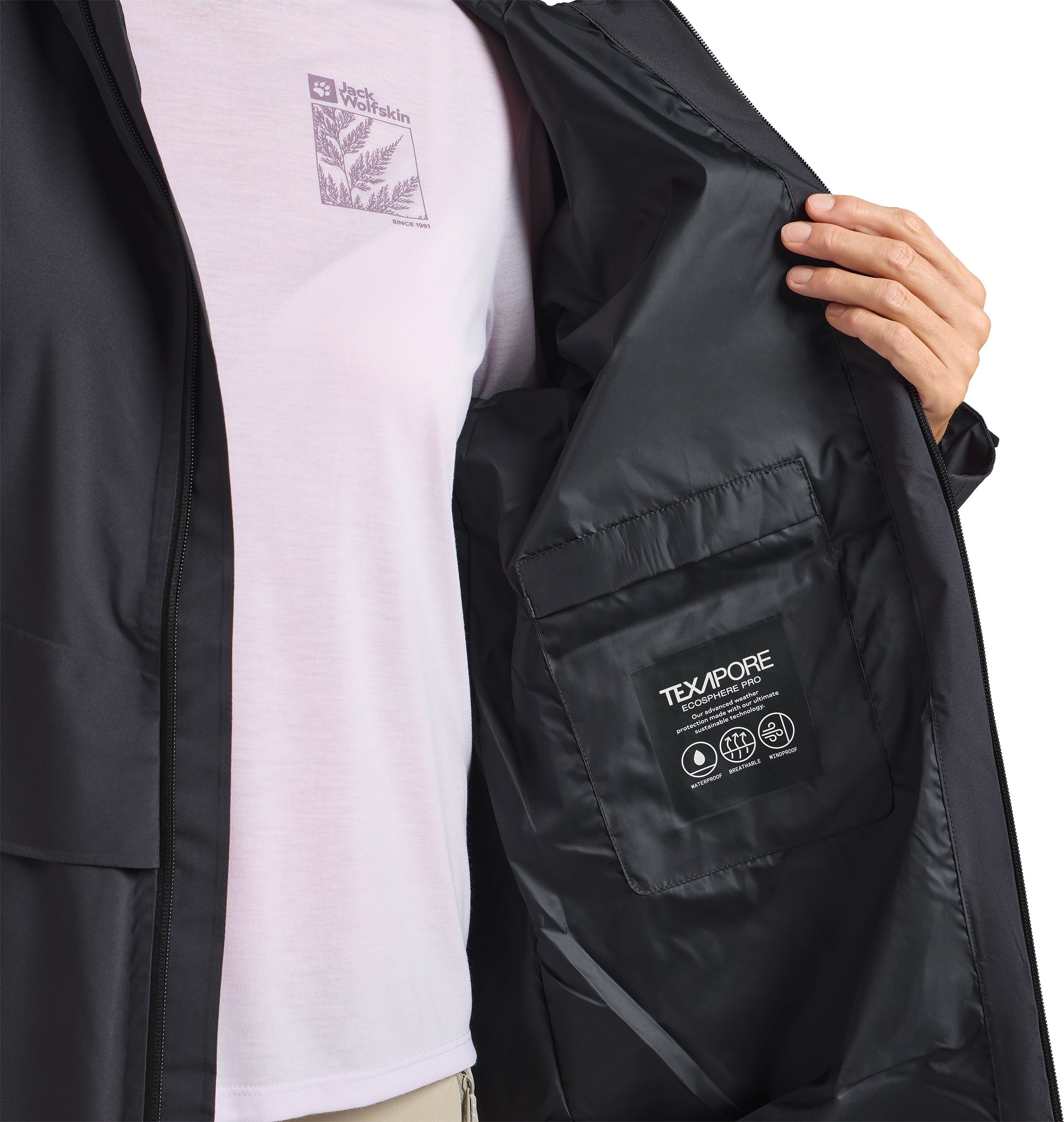 Jack Wolfskin Funktionsjacke »MAINKAI LONG JKT W« mit Kapuze