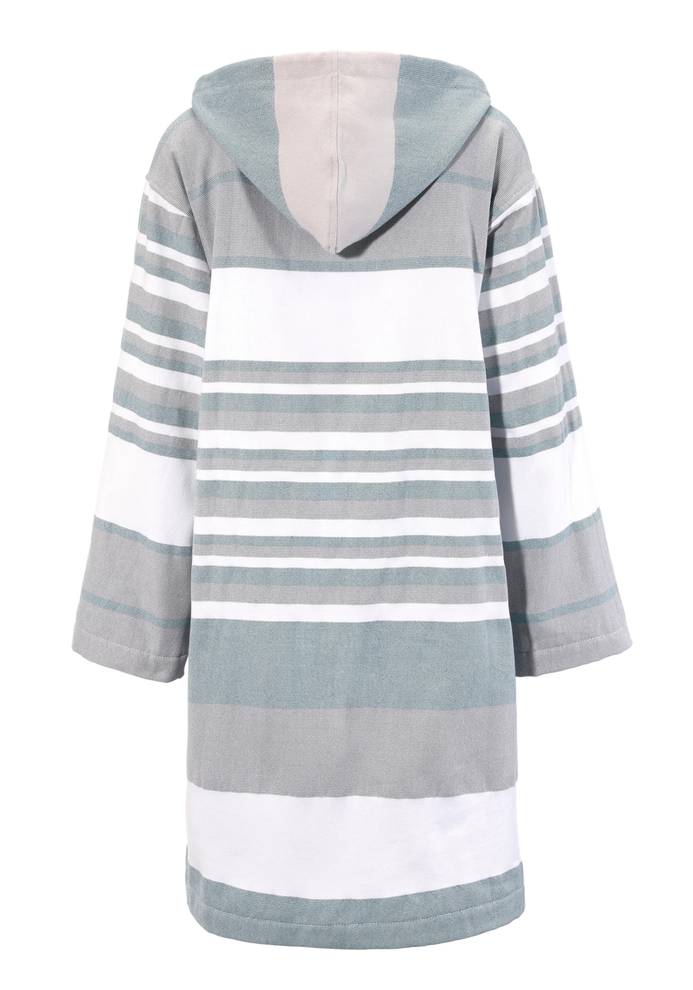 my home Bademantel »Melli, ideal für Sauna & Spa, Hotelbademantel, Morgenmantel« 1 Stk. tlg., Damenbademantel, Baumwolle, Polyester, gestreift