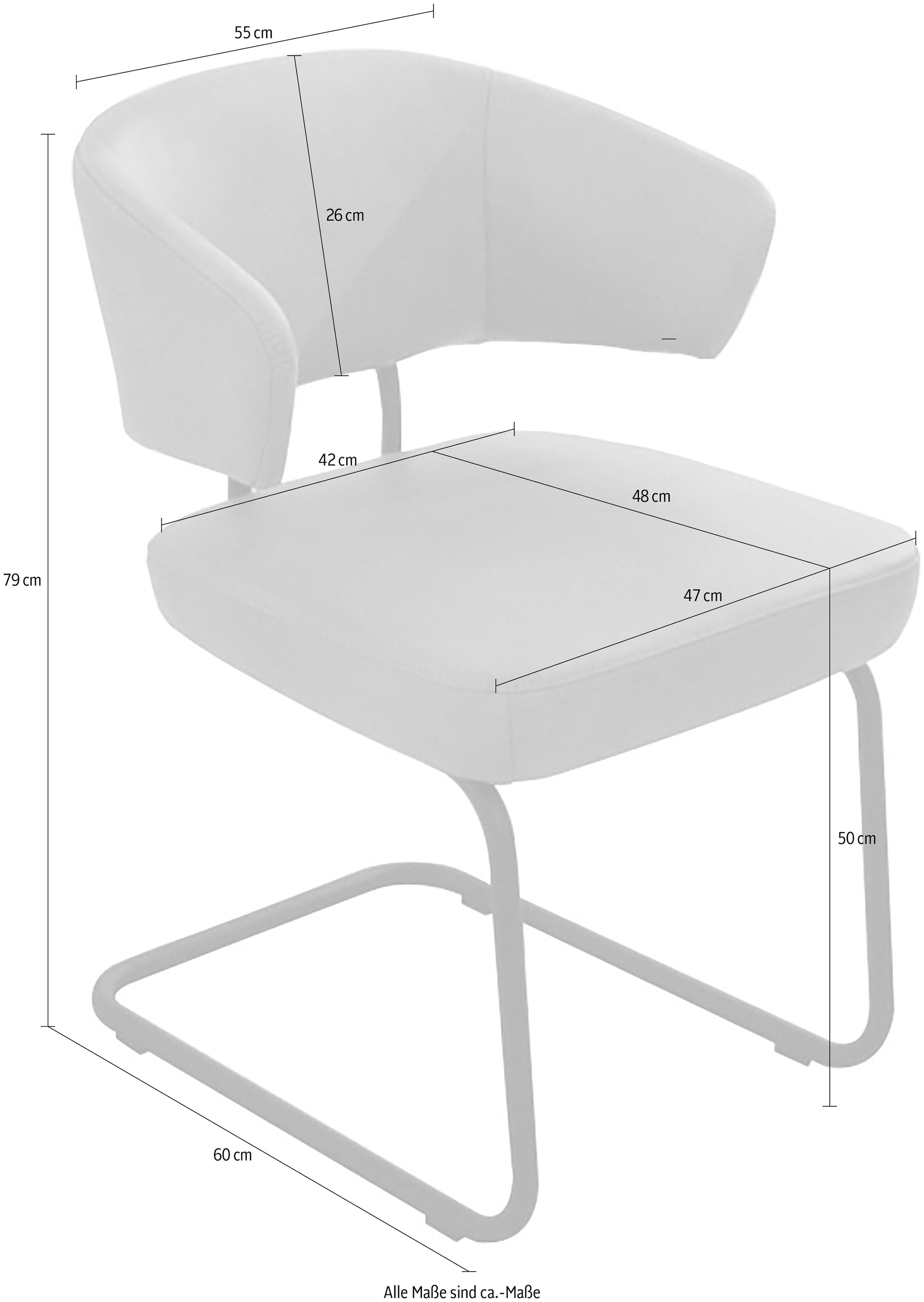 K+W Komfort & Wohnen Chaise cantilever »Mikkado Tube« () 1 cuisdos arrondi, structure tubulaire ronde, entretoise, confort d'assise