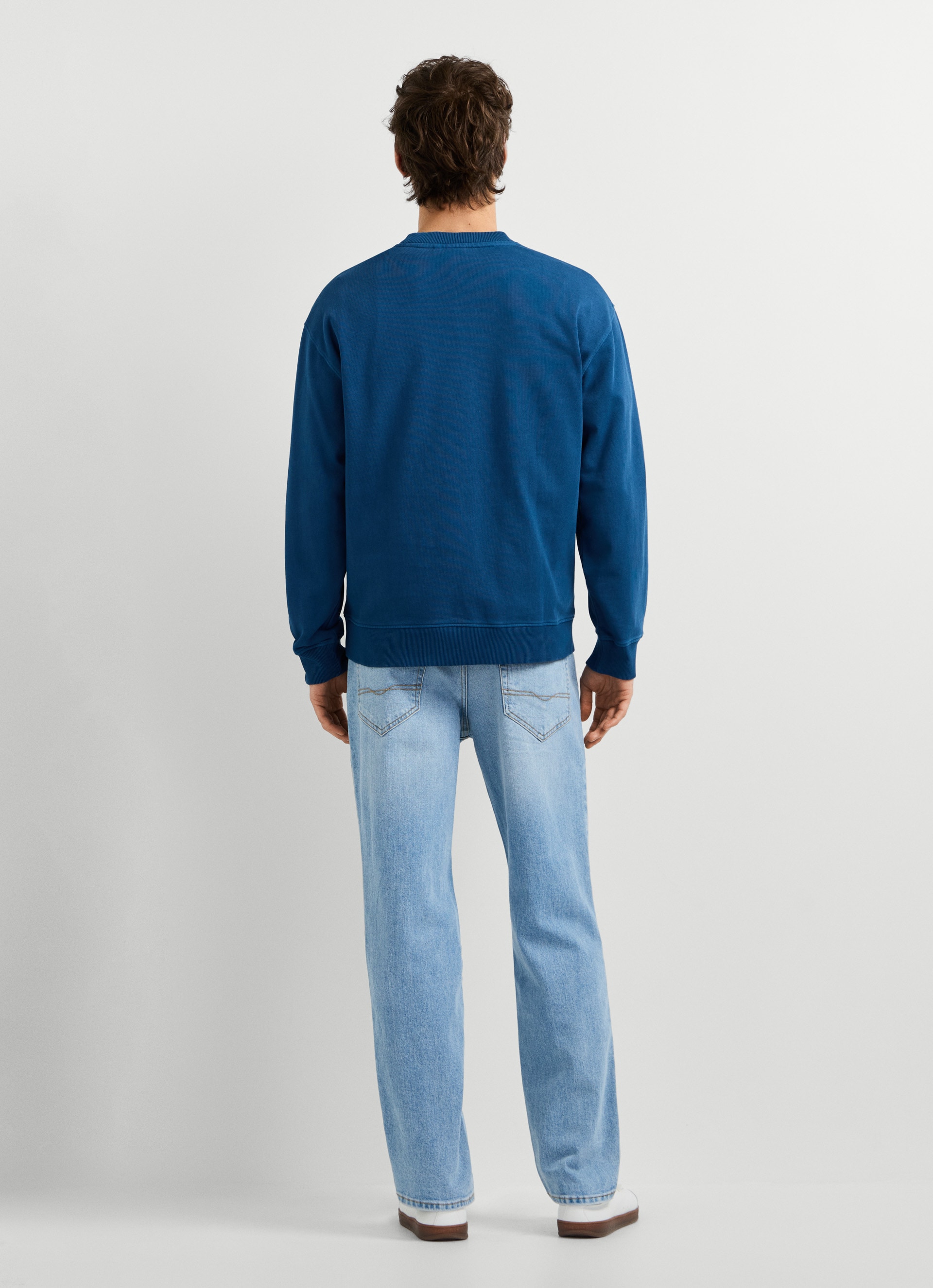 Pepe Jeans Sweat-shirt »JOHN CREW«, avec empiècement côtelé au col rond, inscription logo
