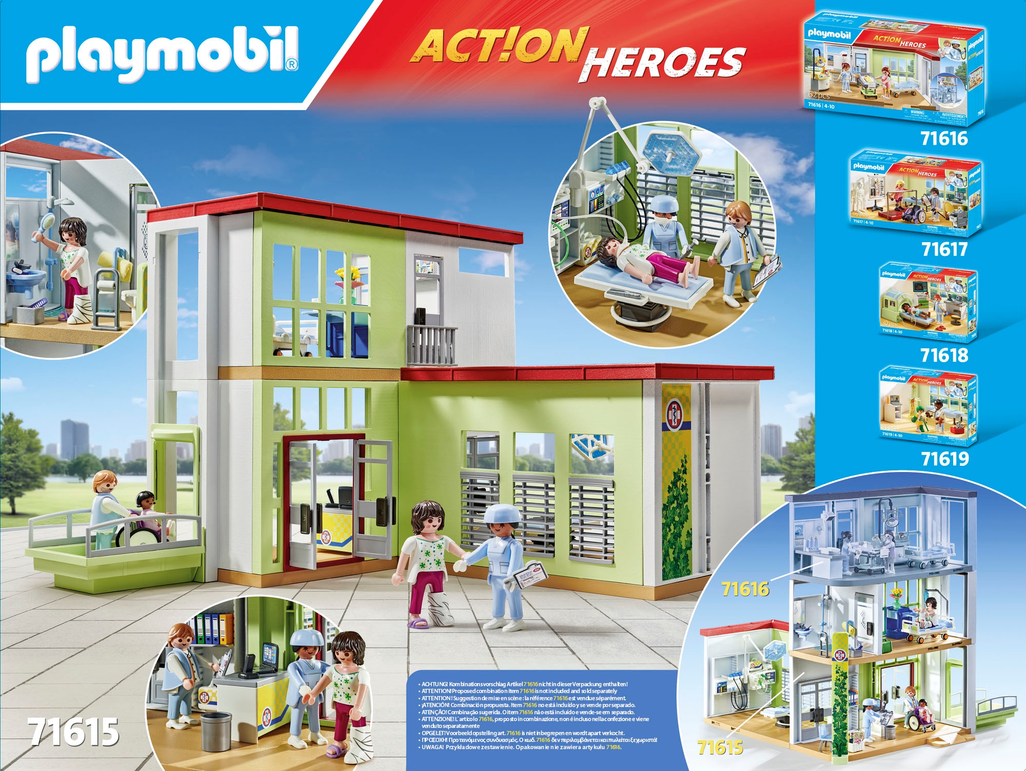 Playmobil® Jeu de construction »Modernes Krankenhaus (71615), Action Heroes« Made in Europe