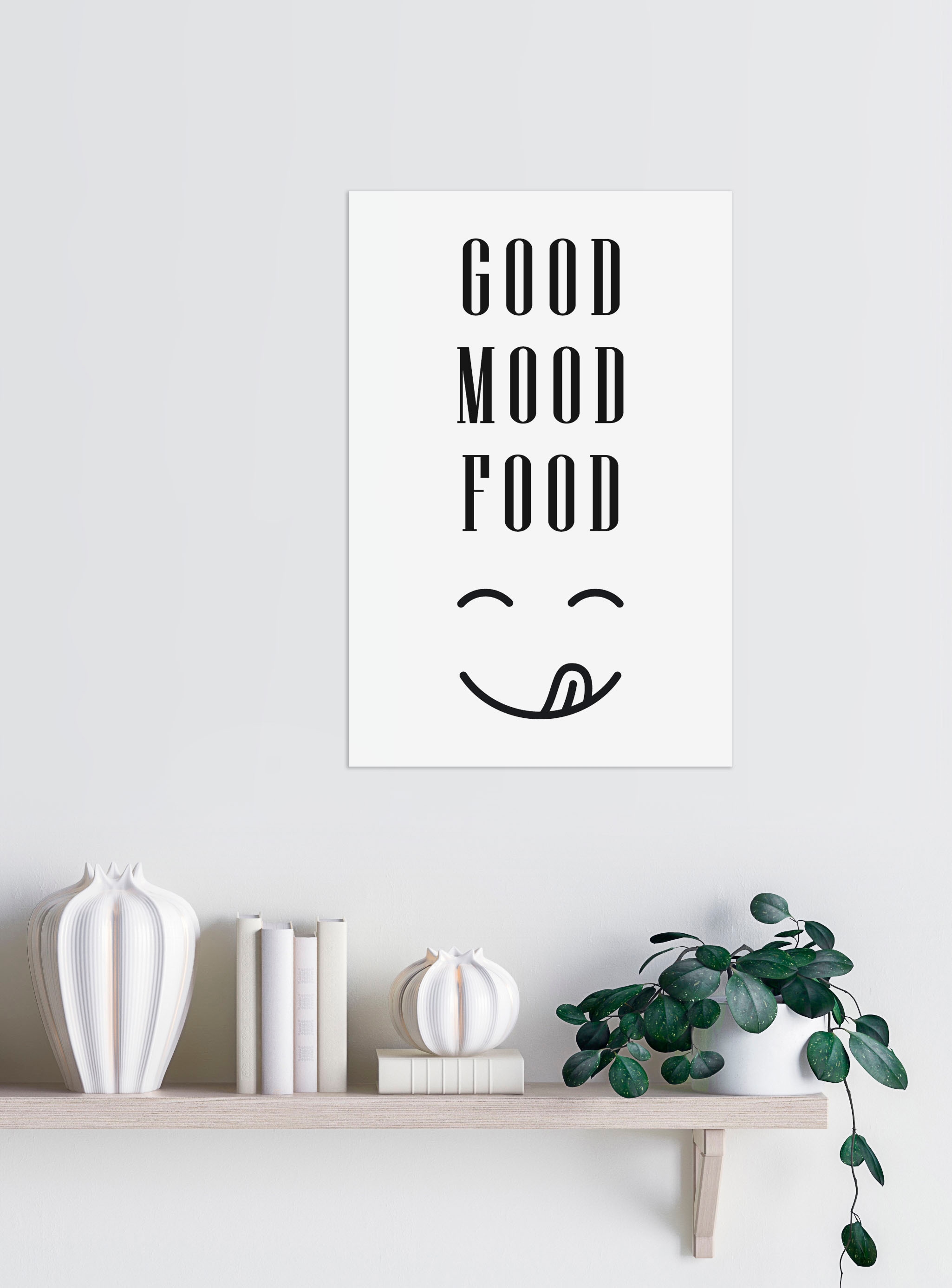 queence Objet de décoration murale »GOOD MOOD FOOD« Stahlschild, Blechschild, Spruch, Witzig, Wanddeko, retro, 20x30cm