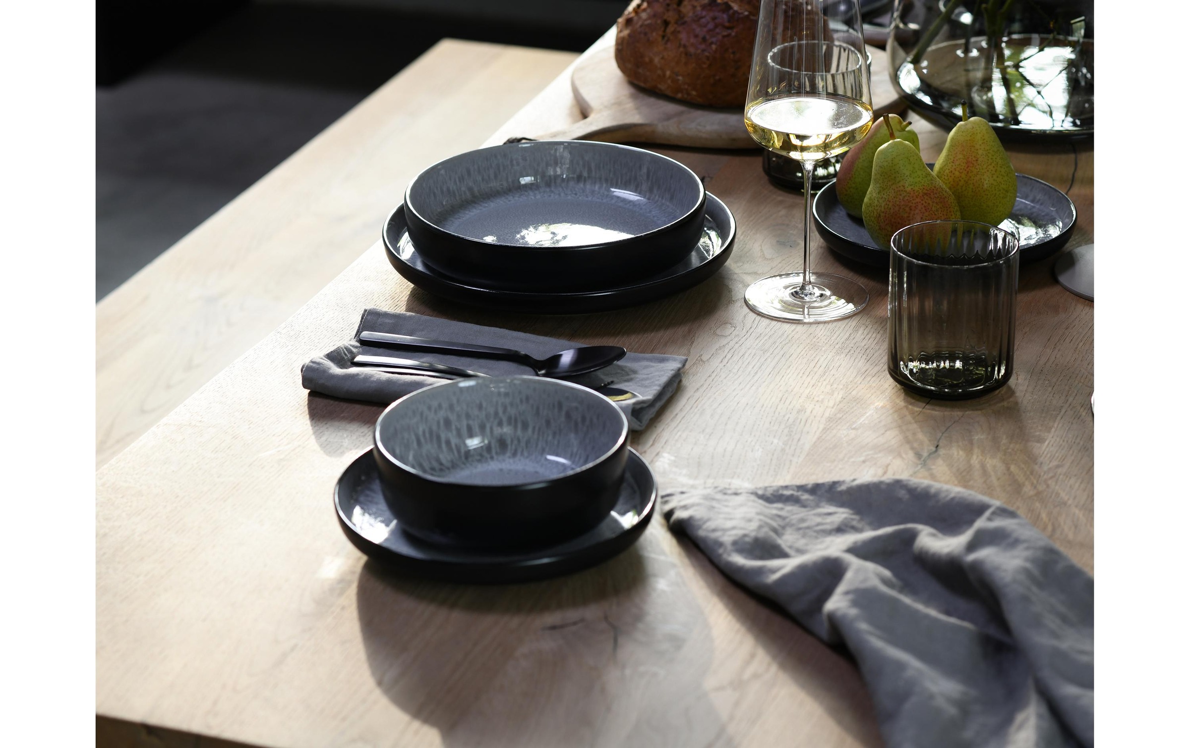 CreaTable Suppenteller »Teller-Set Grau/Schwarz«