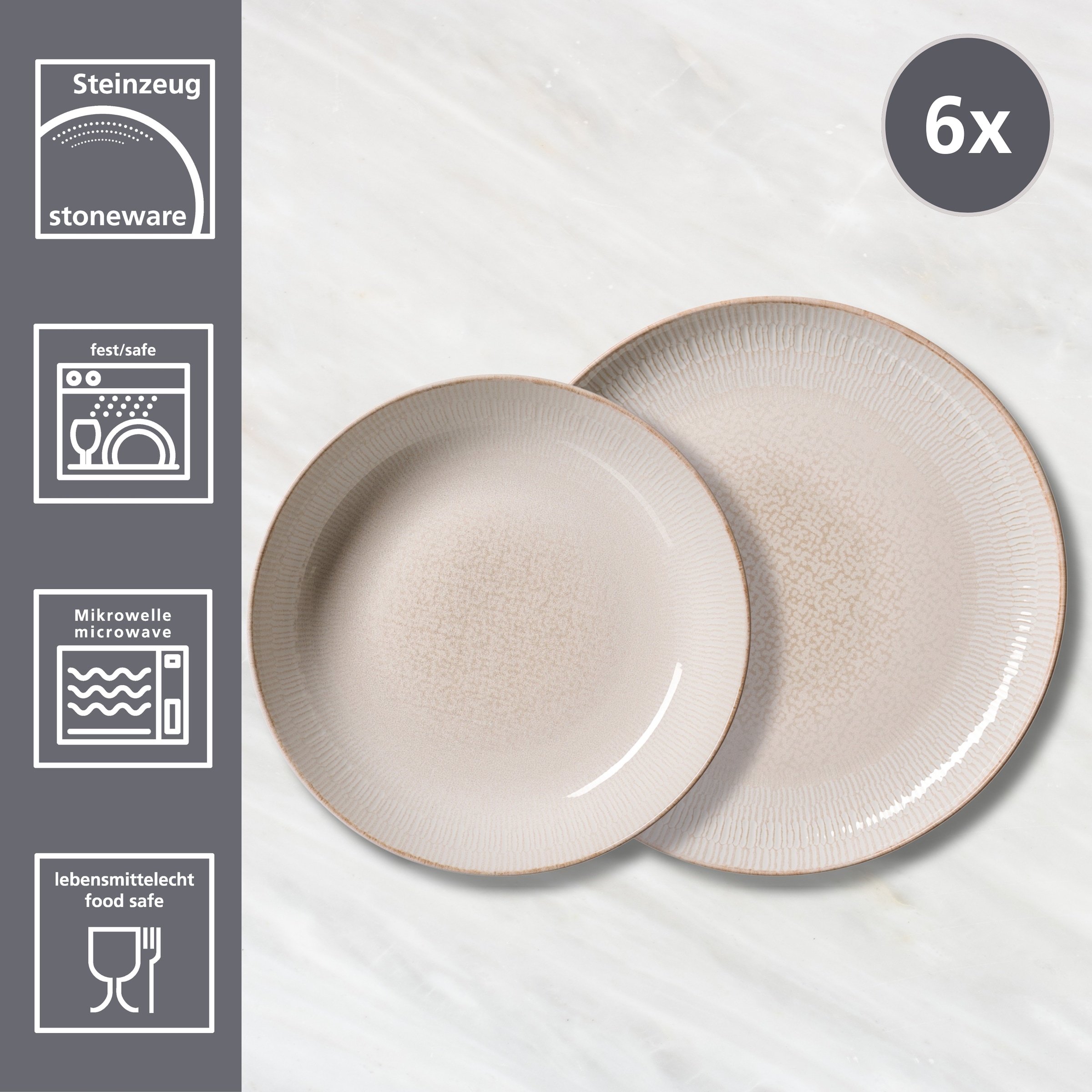 Ritzenhoff & Breker Tafelservice »Cara« aus Steinzeug für 6 Personen