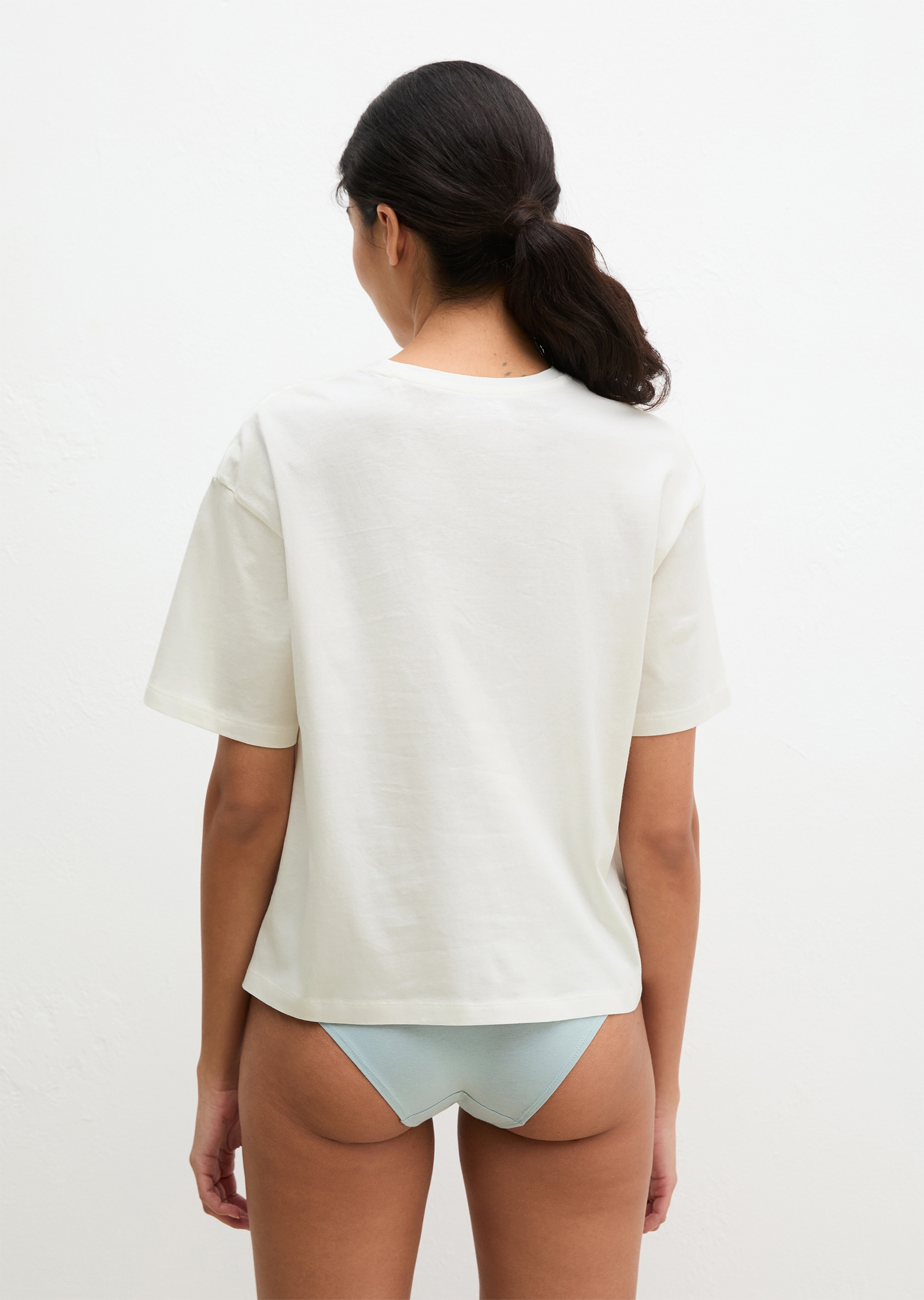Marc O'Polo Haut de pyjama »Mix N Match Cotton« avec col rond et manches courtes