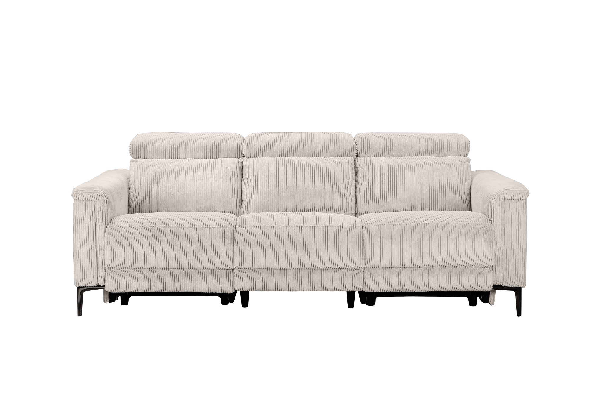 Home affaire 3-places »LUND Cord, B. 222cm, manuelle/elektrische Relaxfunktion in 2 Sitzen,« USB-C, Kopfteilverstellung, Breite 222 cm