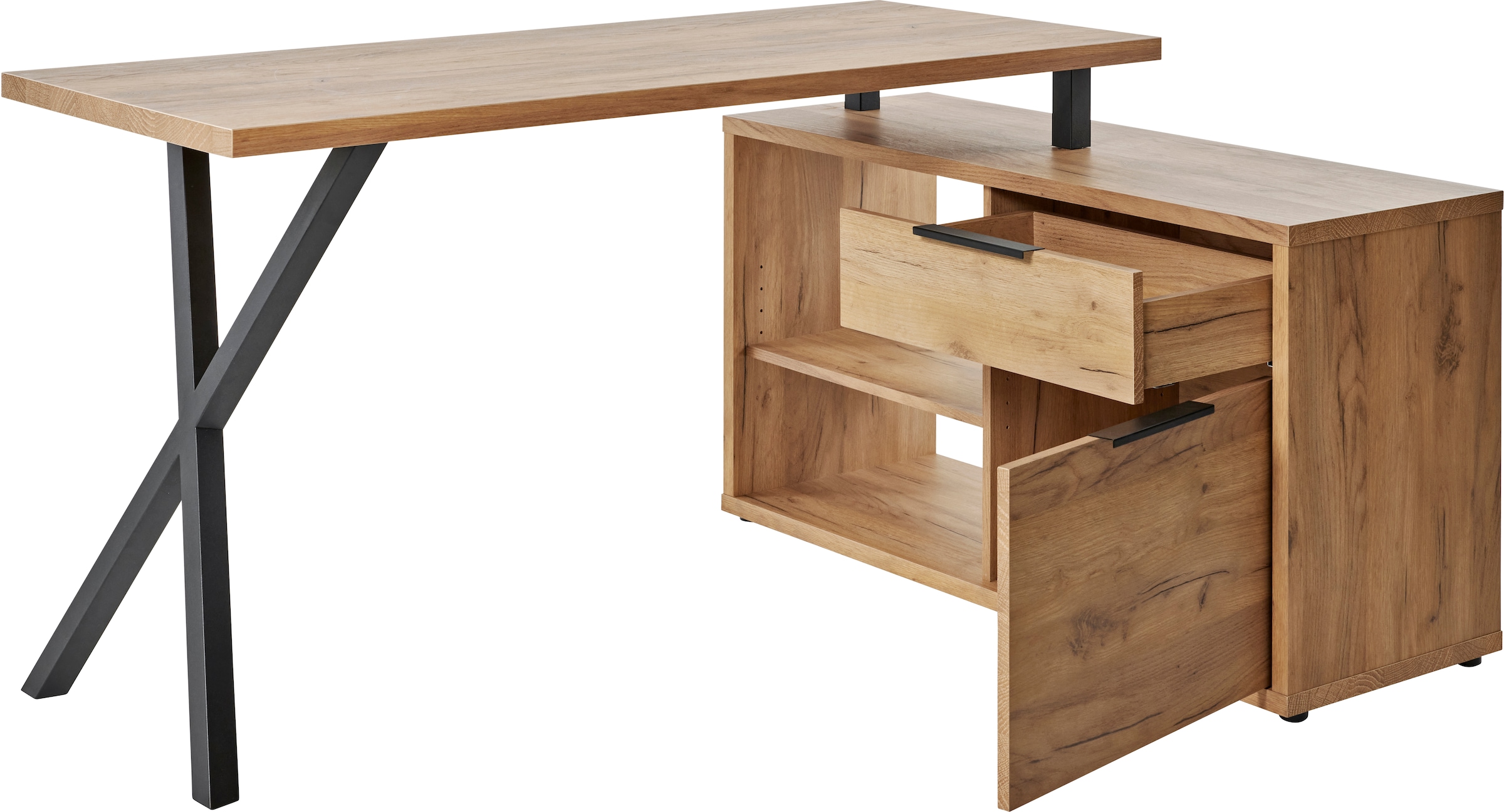 Jahnke Schreibtisch »X-TRA C 145 E« 1 Stk. tlg. Eckschreibtisch, wechselseitig montierbar, X-Gestell