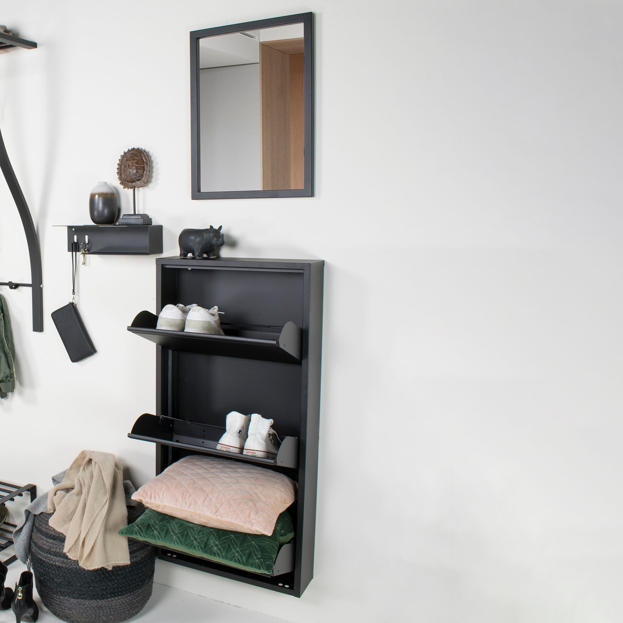 Spinder Design Schuhschrank »Billi Schuhklapper« Metall, Breite 40 cm, Höhe 103 cm, 3 Klappen