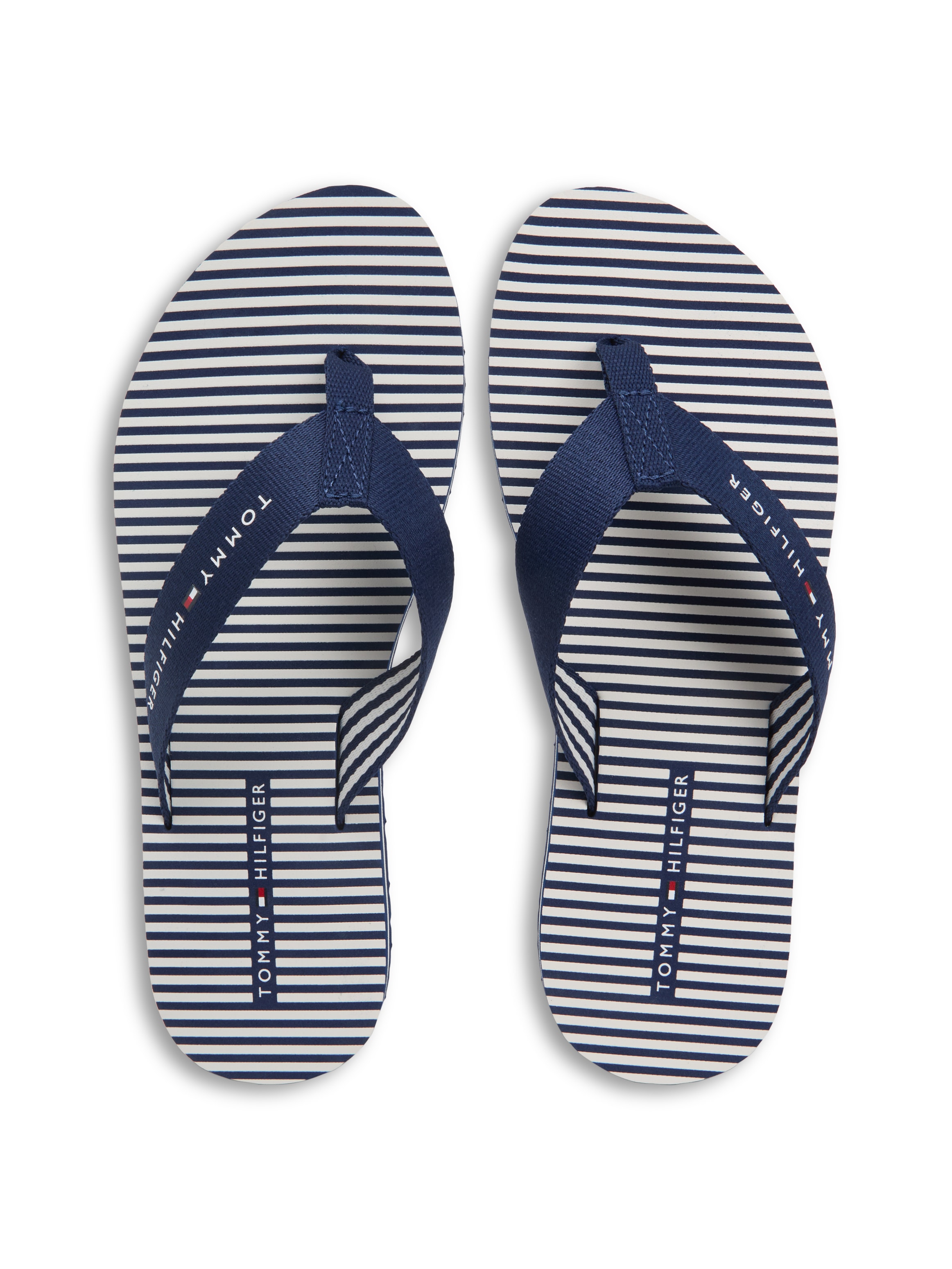 Tommy Hilfiger Séparateur d'orteils »TH ITHACA STRIPE SUMMER SANDAL«  chaussure d'été, sandale de piscine, Dianette, ballerine avec logo