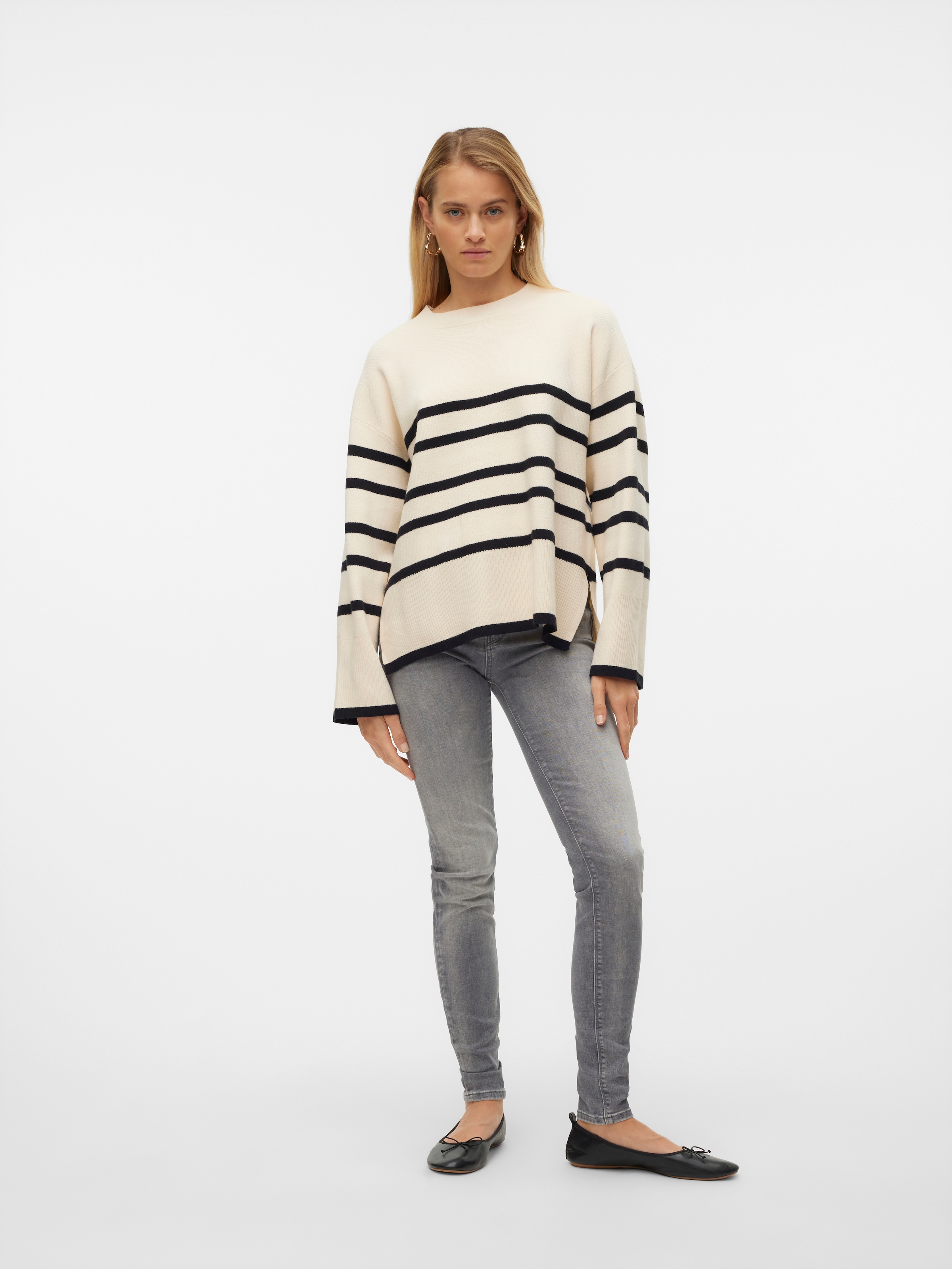 Vero Moda Pull à col rond »VMSABA LS O-NECK STRIPE PULLOVER GA NOOS« mit Streifenmuster