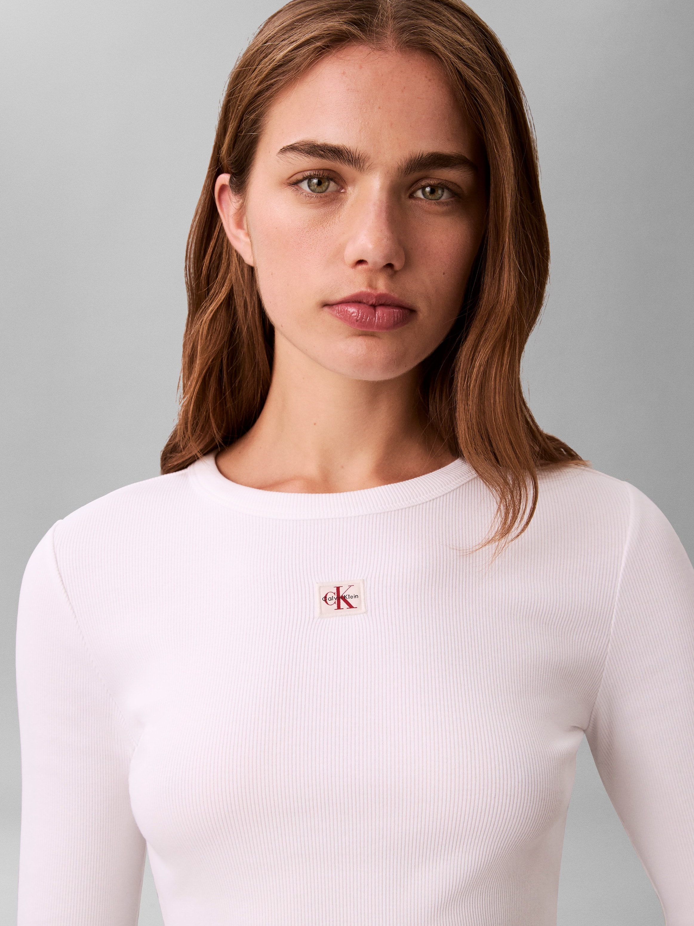 Calvin Klein Jeans Haut de chemise Figurbetonte Passform mit Rundhalsausschnitt