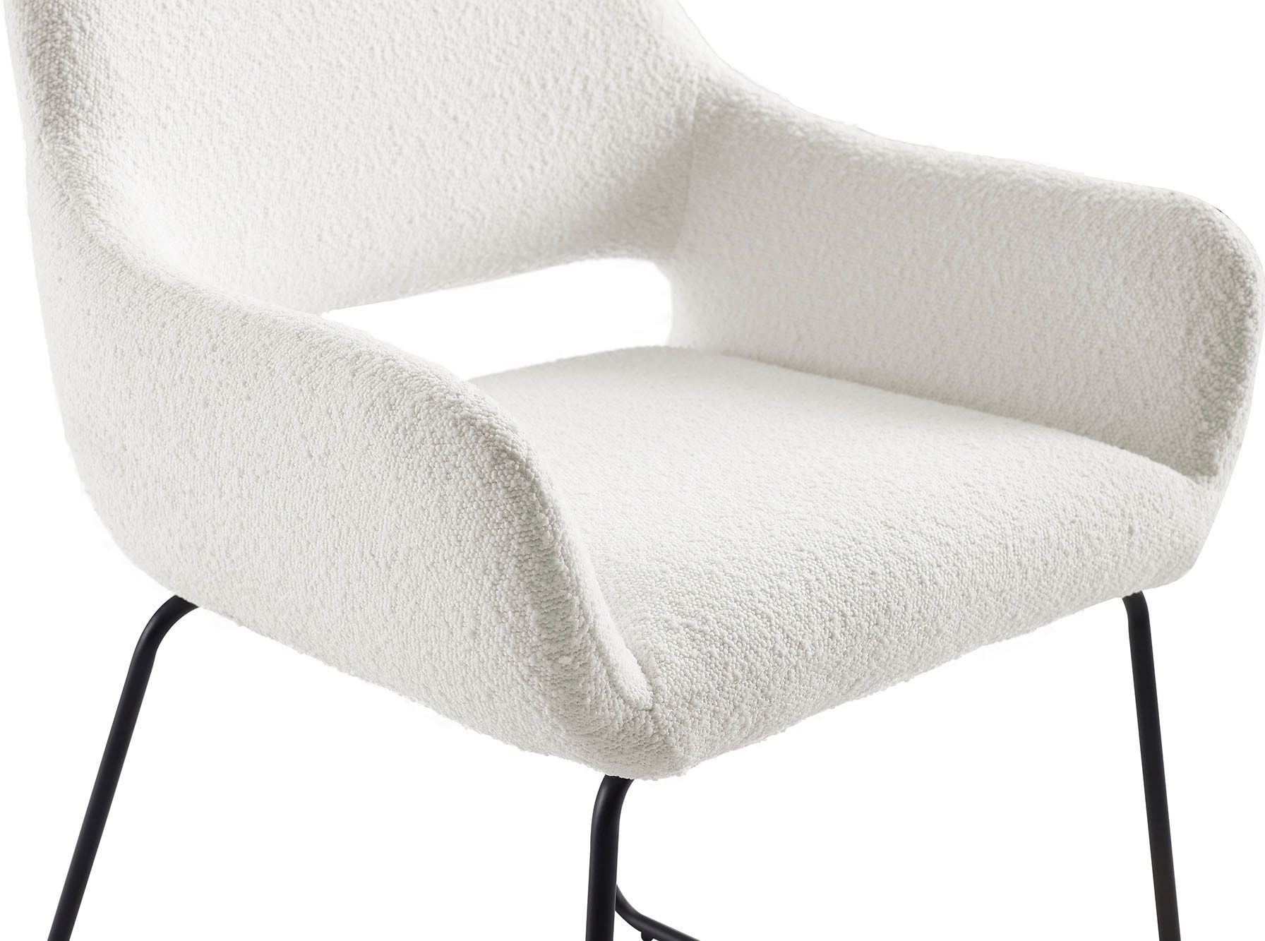 SalesFever Armlehnstuhl »Komfortabler Esszimmerstuhl mit Stil« () Bezug in moderner Bouclé Optik