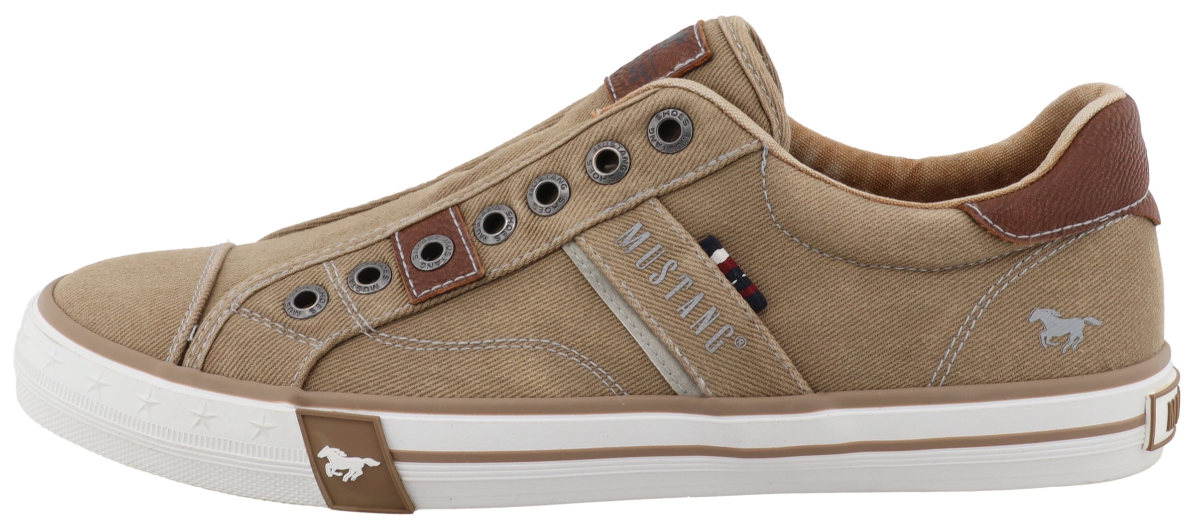 Mustang Shoes Baskets slip-on »Calogero«  Mocassin, chaussure décontractée, chaussure basse avec coutures contrastées