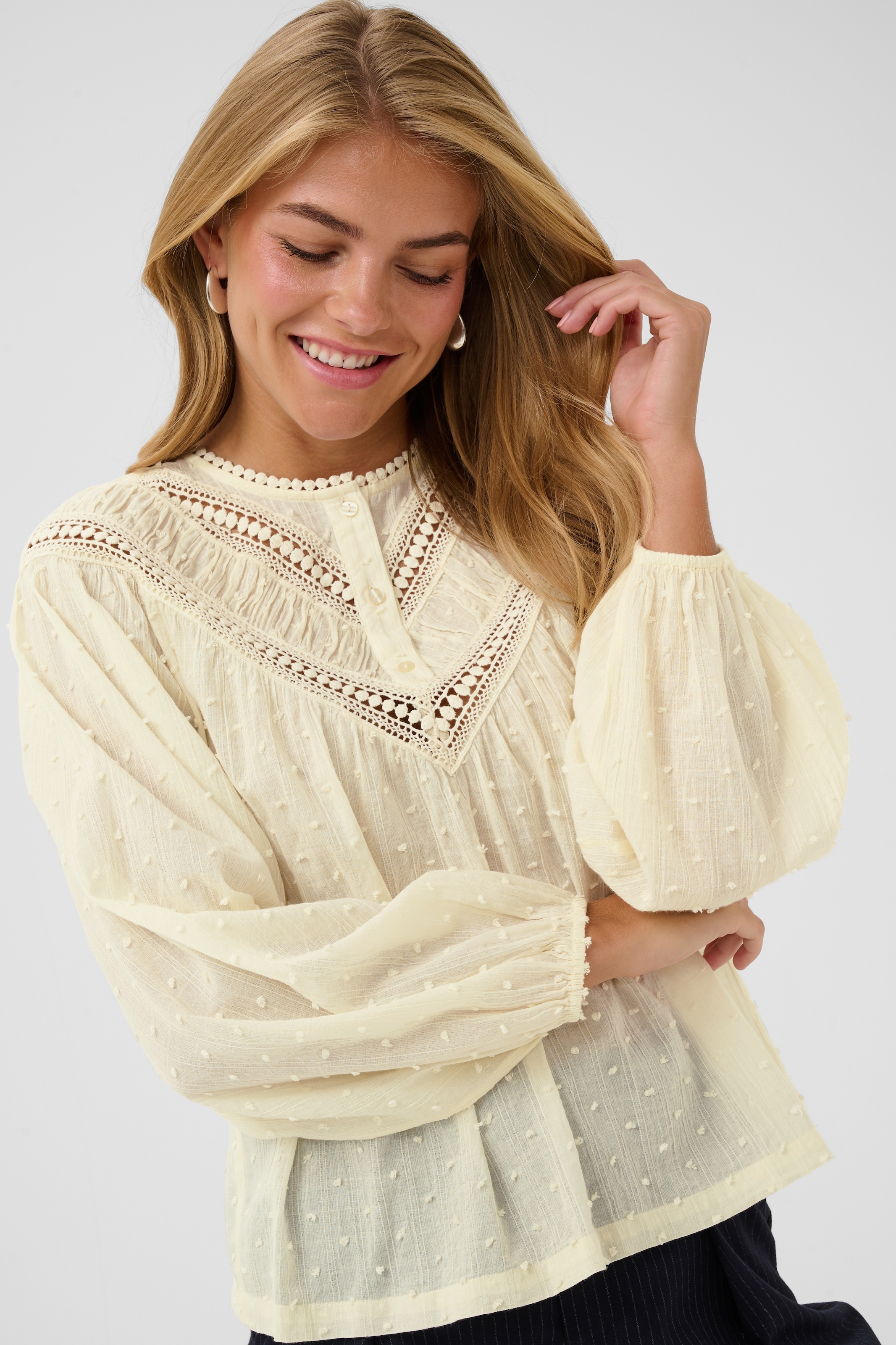 Saint Tropez Blouse à manches longues »TuttiSZ Blouse« coton, forme en A
