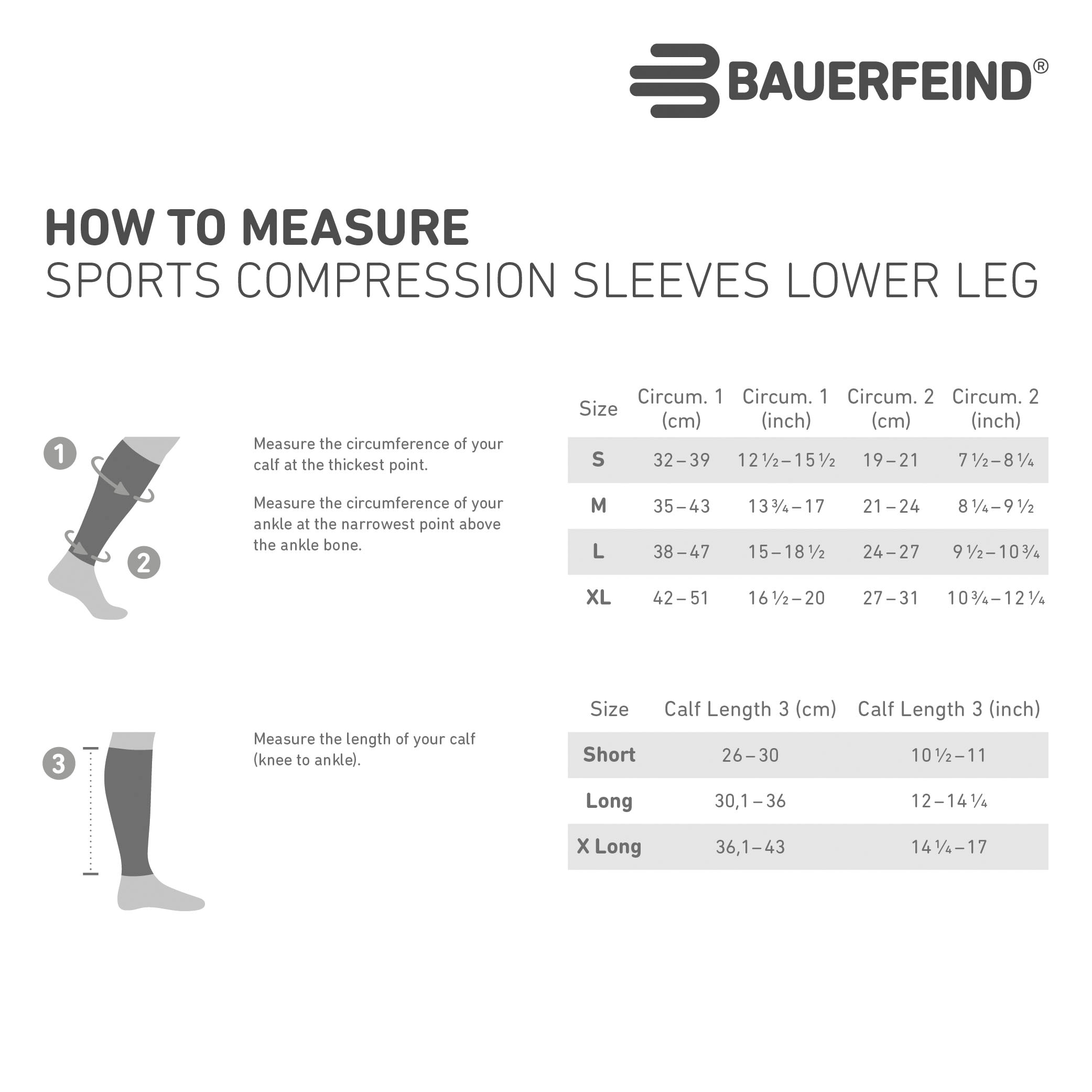 Bauerfeind Bandage »Compression Sleeves Lower Leg« réversible, matière respirante