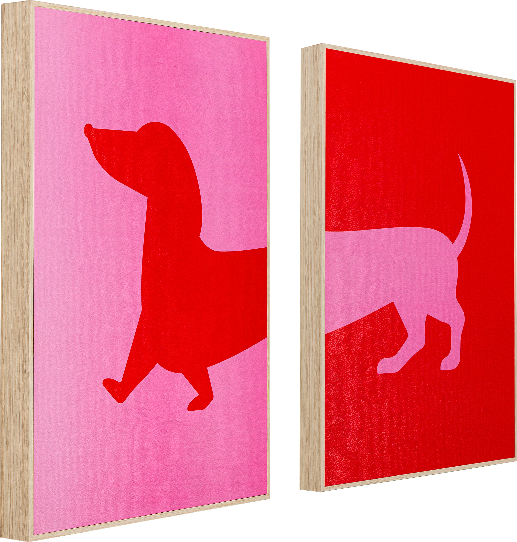 Kare Design Tableau avec cadre »Gerahmtes Bild Dog Frankie (2/Set)«