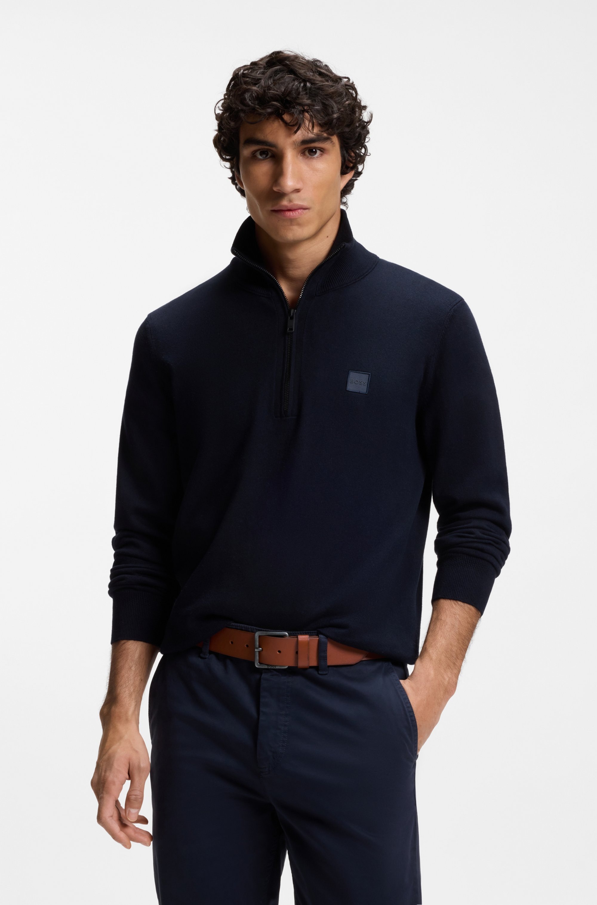 BOSS Ledergürtel »Jeeko_Sz40« mit matter Schliesse