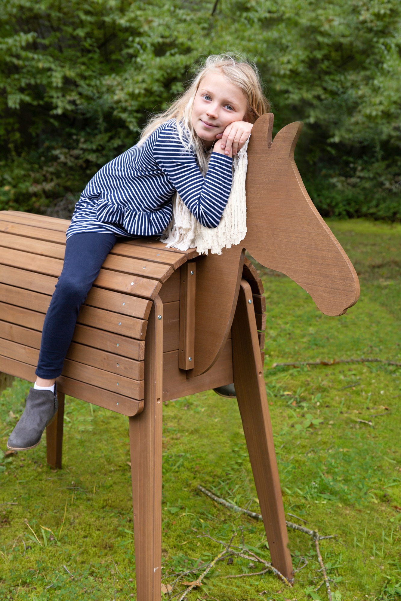 roba® Cheval en bois HxBxT: 156 x 51 x 139 cm