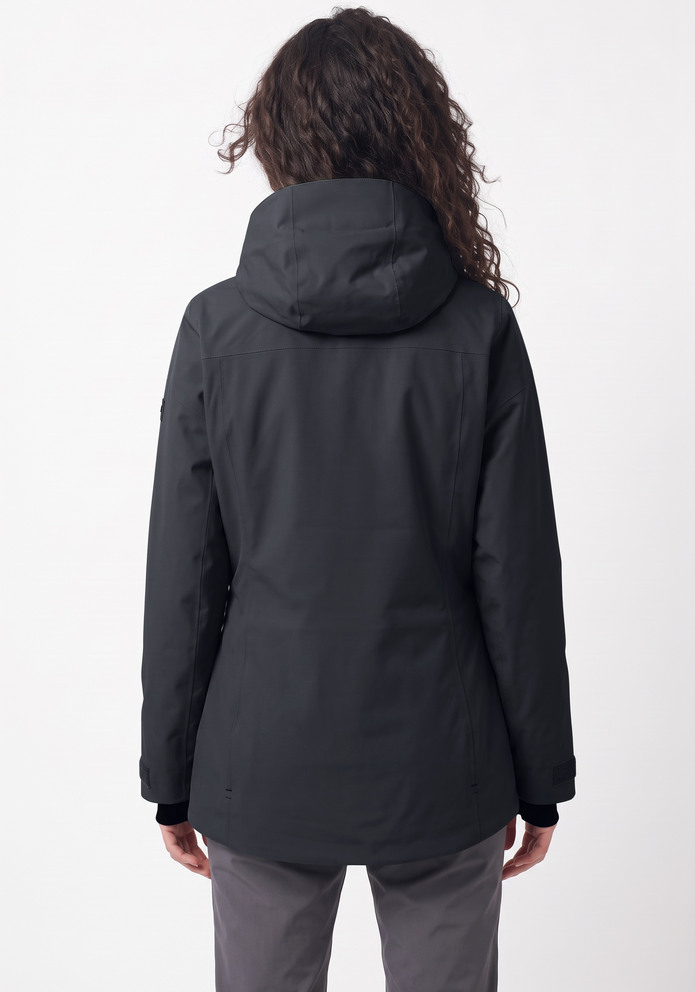 CMP Parka fonctionnelle »WOMAN LONG JACKET FIX HOOD« avec capuche Coupe-vent, étanche, coutures thermocollées, rembourrage chauffant