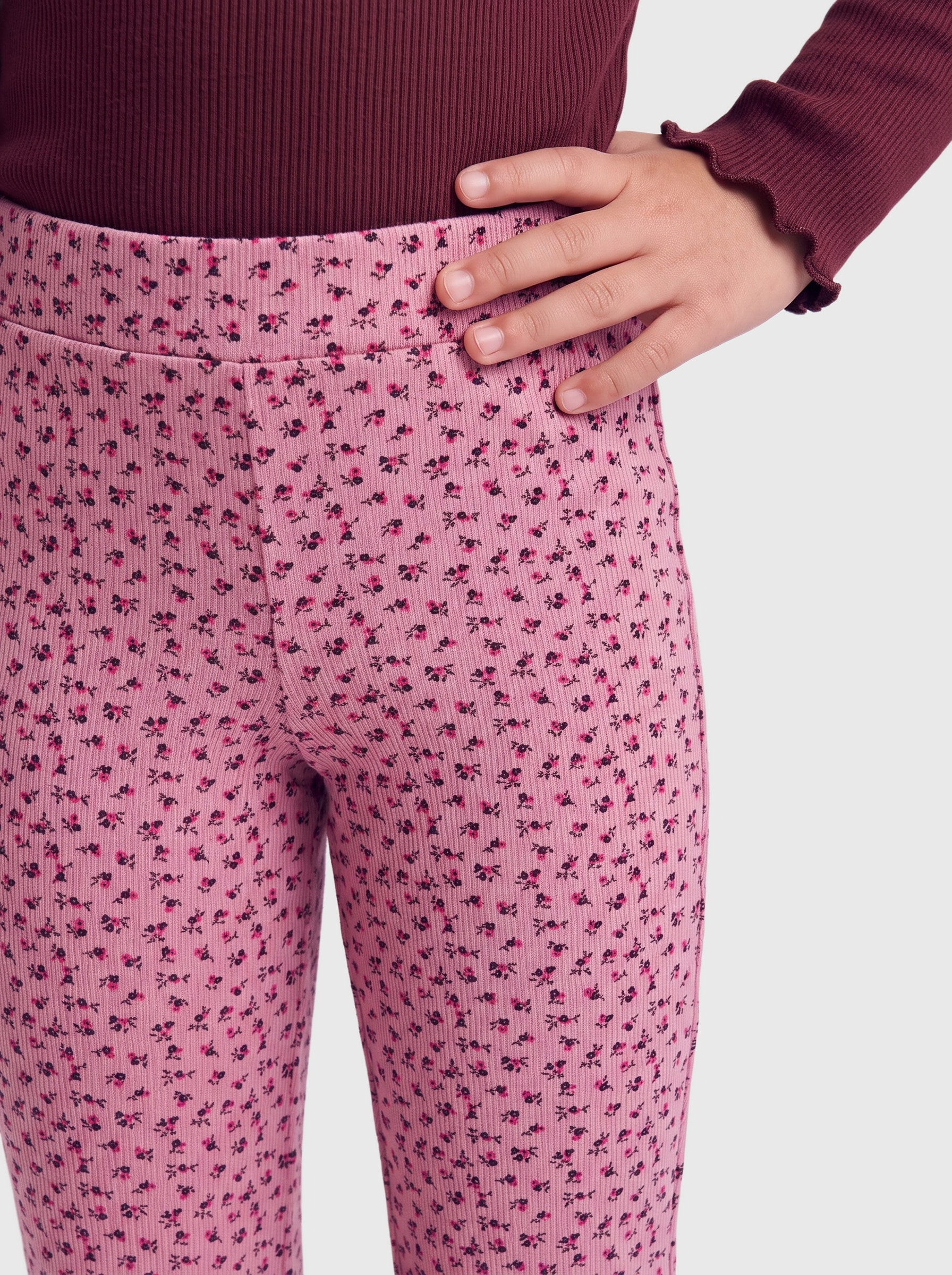 KIDS ONLY Leggings »KMGTRINNY LIFE AOP FLARED LEGGINS VD JRS«  mélange de coton, ajusté