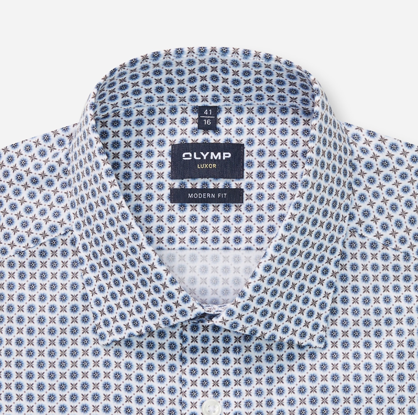 OLYMP Langarmhemd »Luxor modern fit« modern fit, Businesshemd, gemustert, New Kentkragen