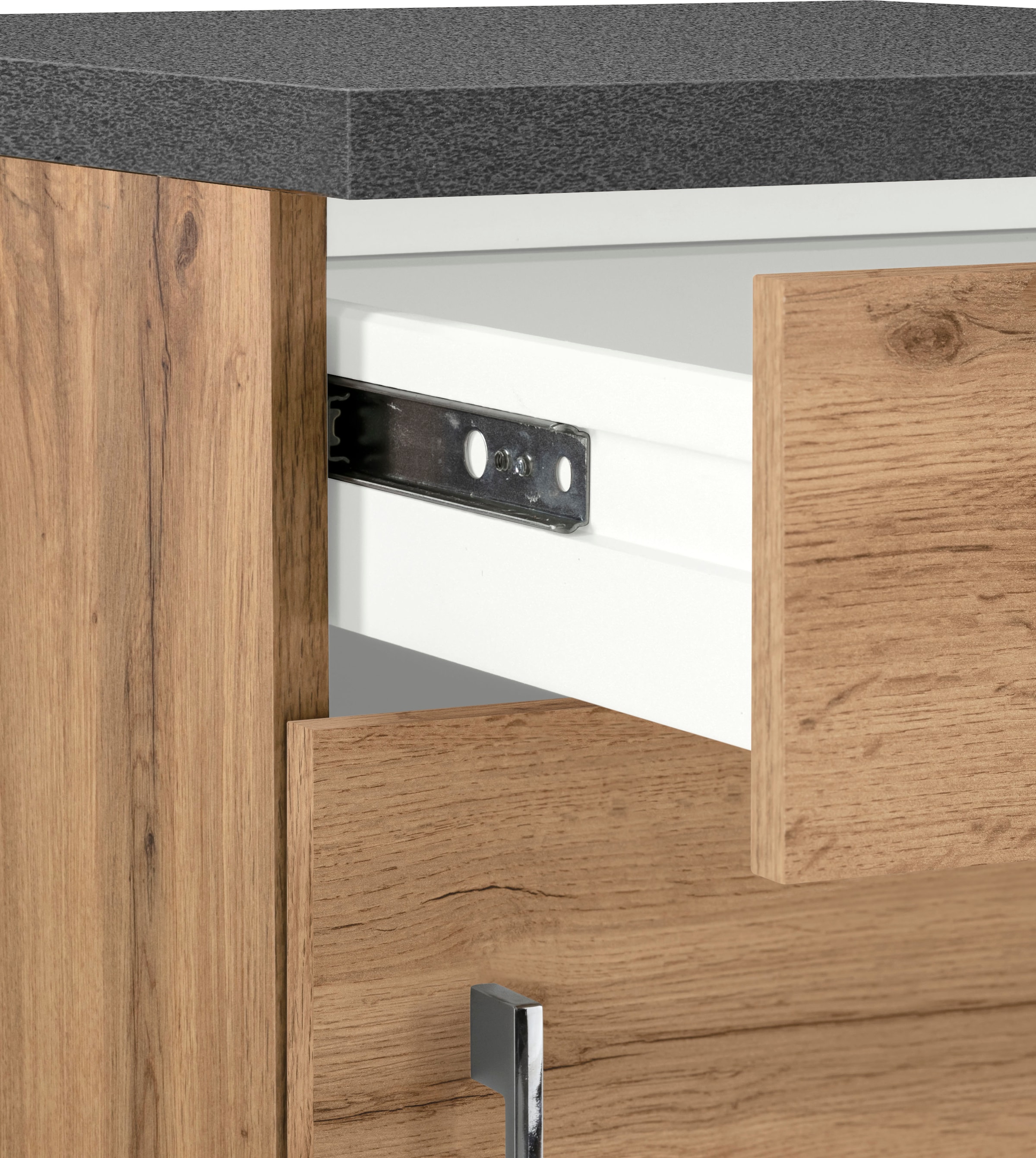 KOCHSTATION Armoire basse »KS-Colmar« 50 cm, avec poignée en métal, pour beaucoup de rangement