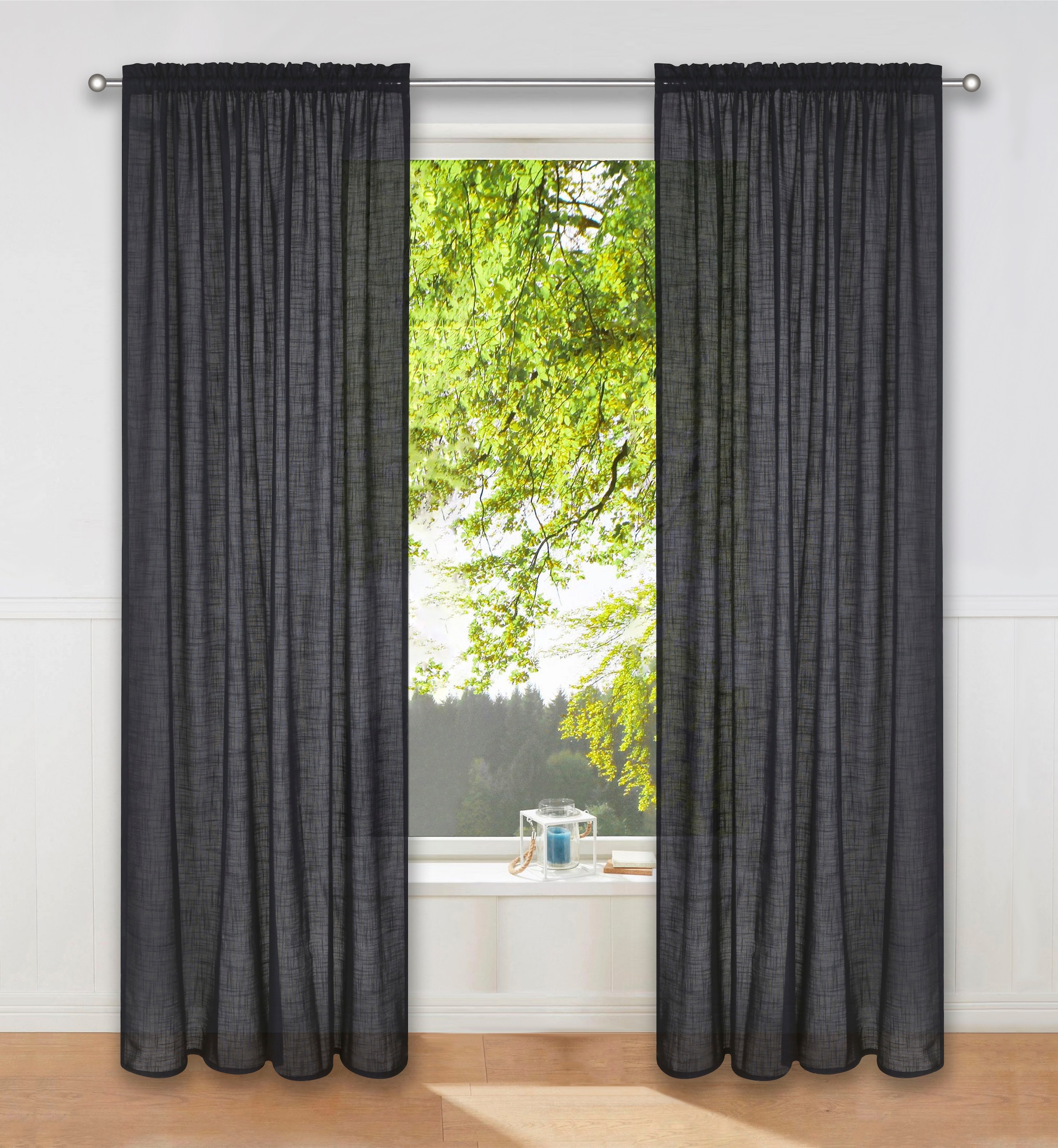 LeGer Home by Lena Gercke Gardine »Marusha« Stangendurchzug 2 Stk. tlg. Leinenoptik, grob gewebt, verschiedene Grössen,