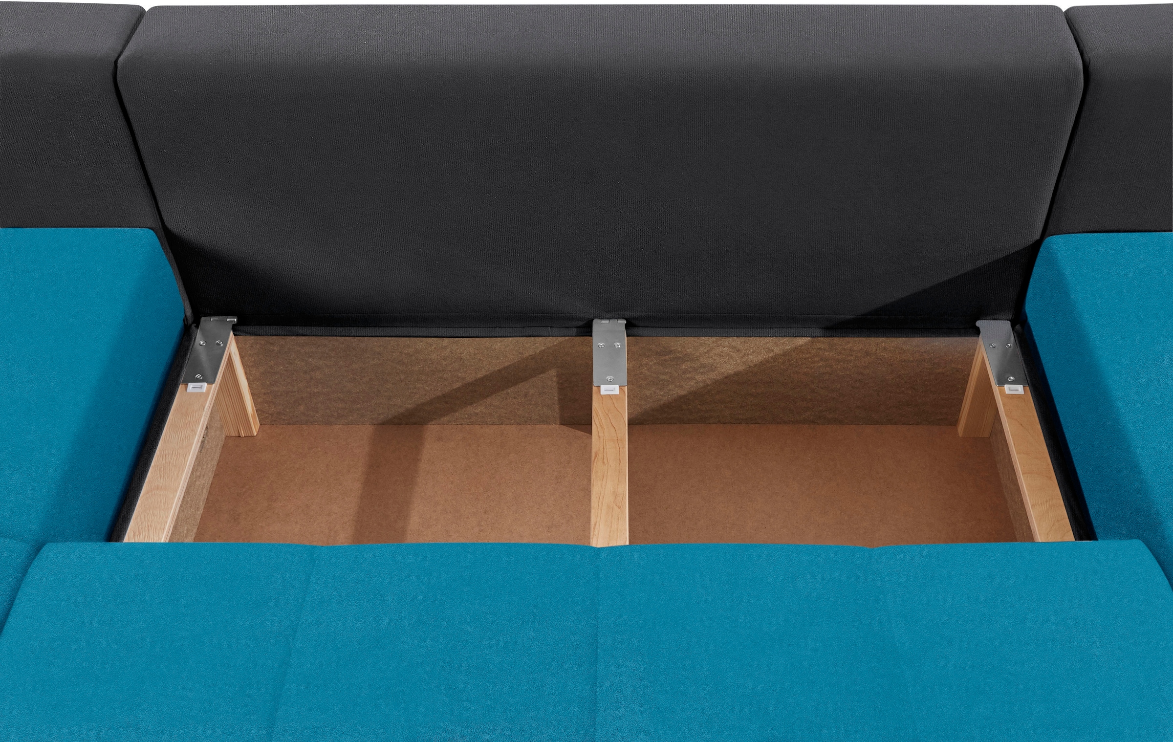 COLLECTION AB Paysage de salon »Josy XL U-Form, Breite: 313 cm« mit Bettfunktion, Bettkasten & 2 Zierkissen, Federkern