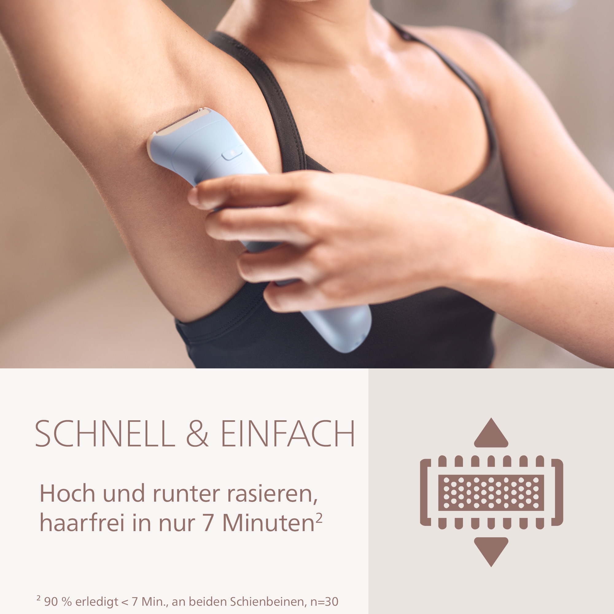 Philips Elektrorasierer »Lady Shaver Series 6000« 1 Stk. Aufsätze kabelloser Rasierer, nass und trocken, inkl. Trimmeraufsatz