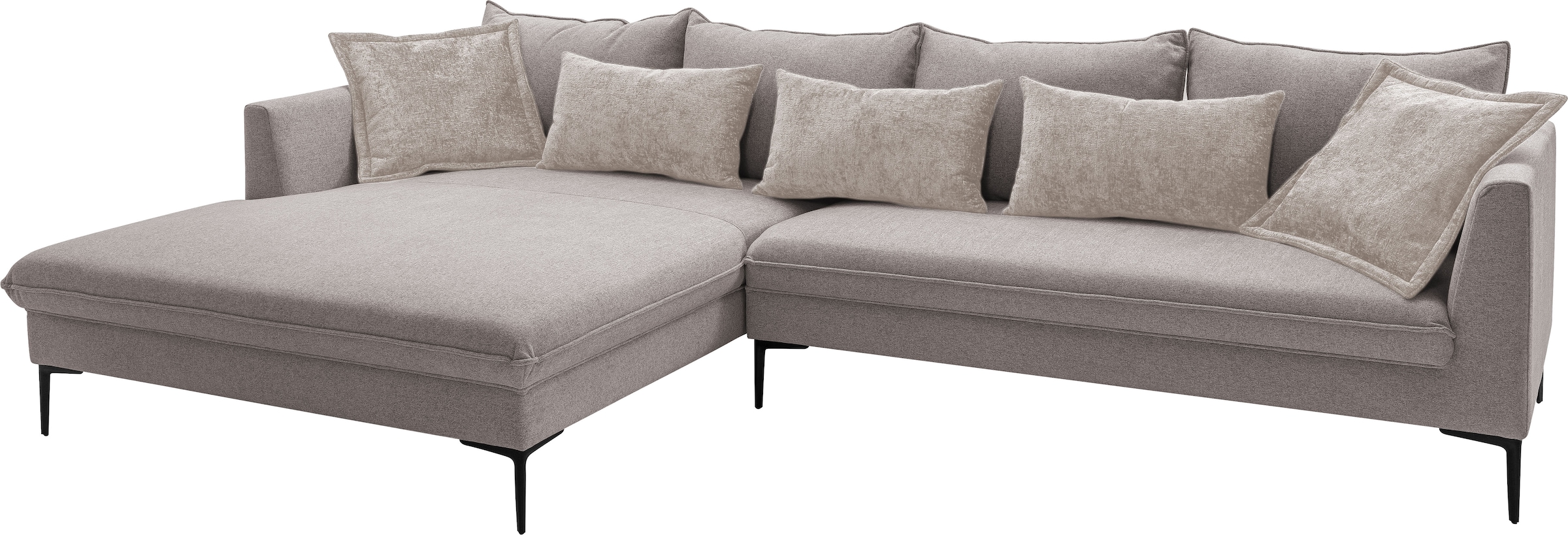 exxpo - sofa fashion Canapé d'angle »Piazza, elegant und edel, Designsofa mit tollem Sitzkomfort,« Longchair Ecke in hochwertiger Verarbeitung, Stellmasse 321x187 cm