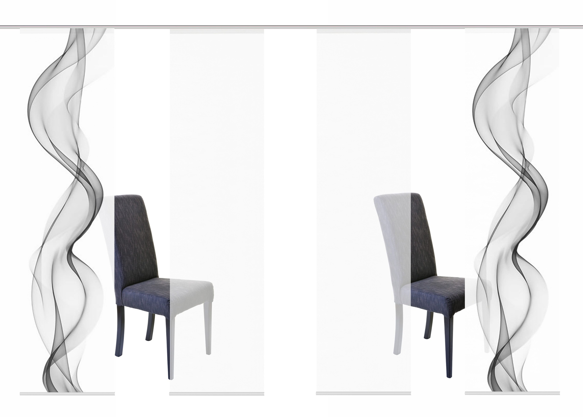 HOME WOHNIDEEN Rideau coulissant »ALBERTA« Velcro 4 cuis tlg. HxB: 245x60, Blickdicht, inkl. Befestigungszubehör