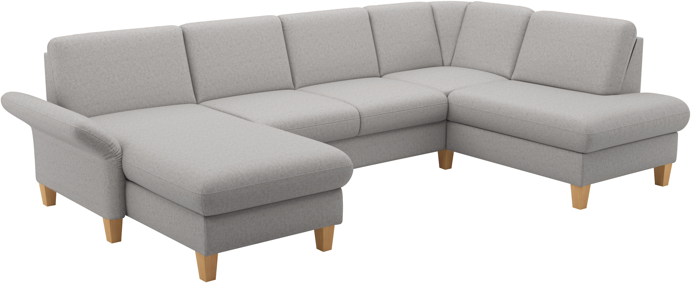 Home affaire Wohnlandschaft »Rochelle, U-Form« optional mit Armteilverstellung, mit Bettfunktion & Bettkasten