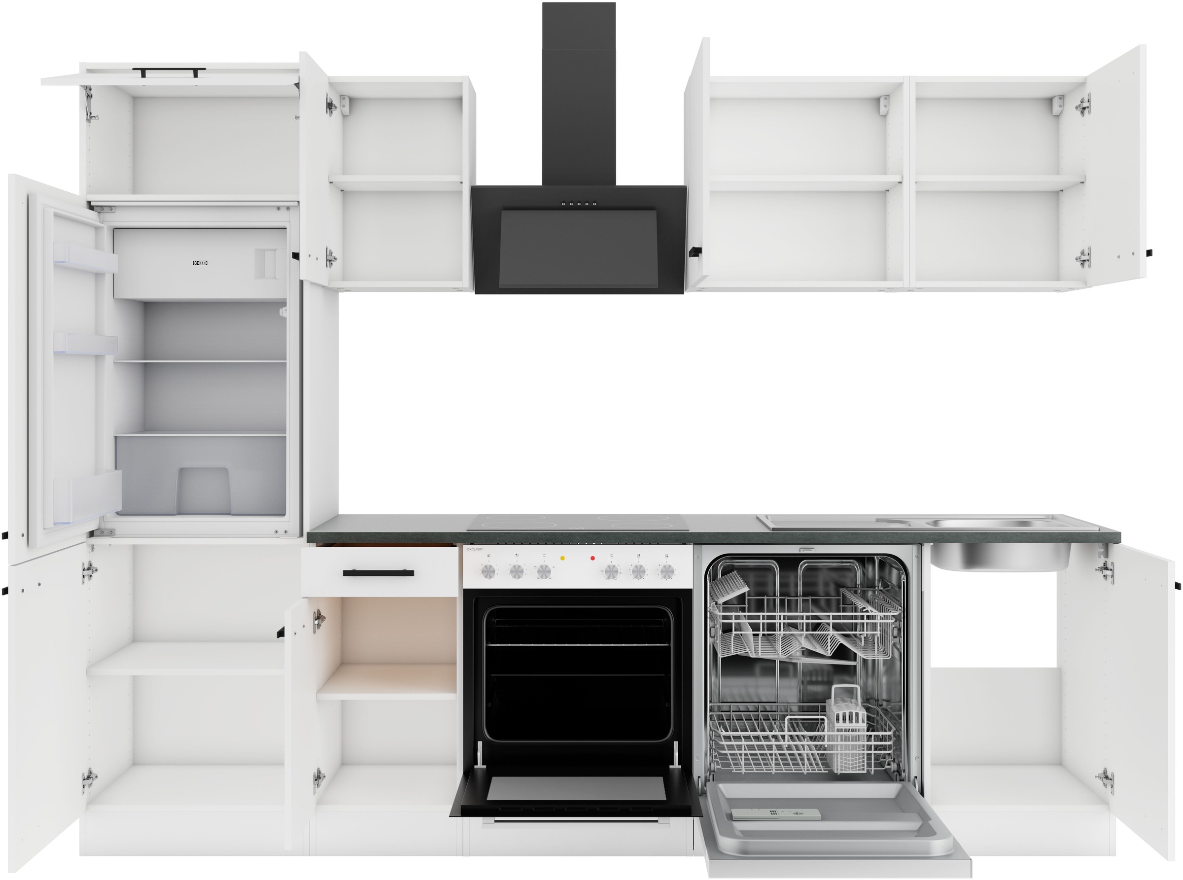 OPTIFIT Kitchenette »Palma« Breite 270 cm, wahlweise mit E-Geräten, seitenverkehrt stellbar