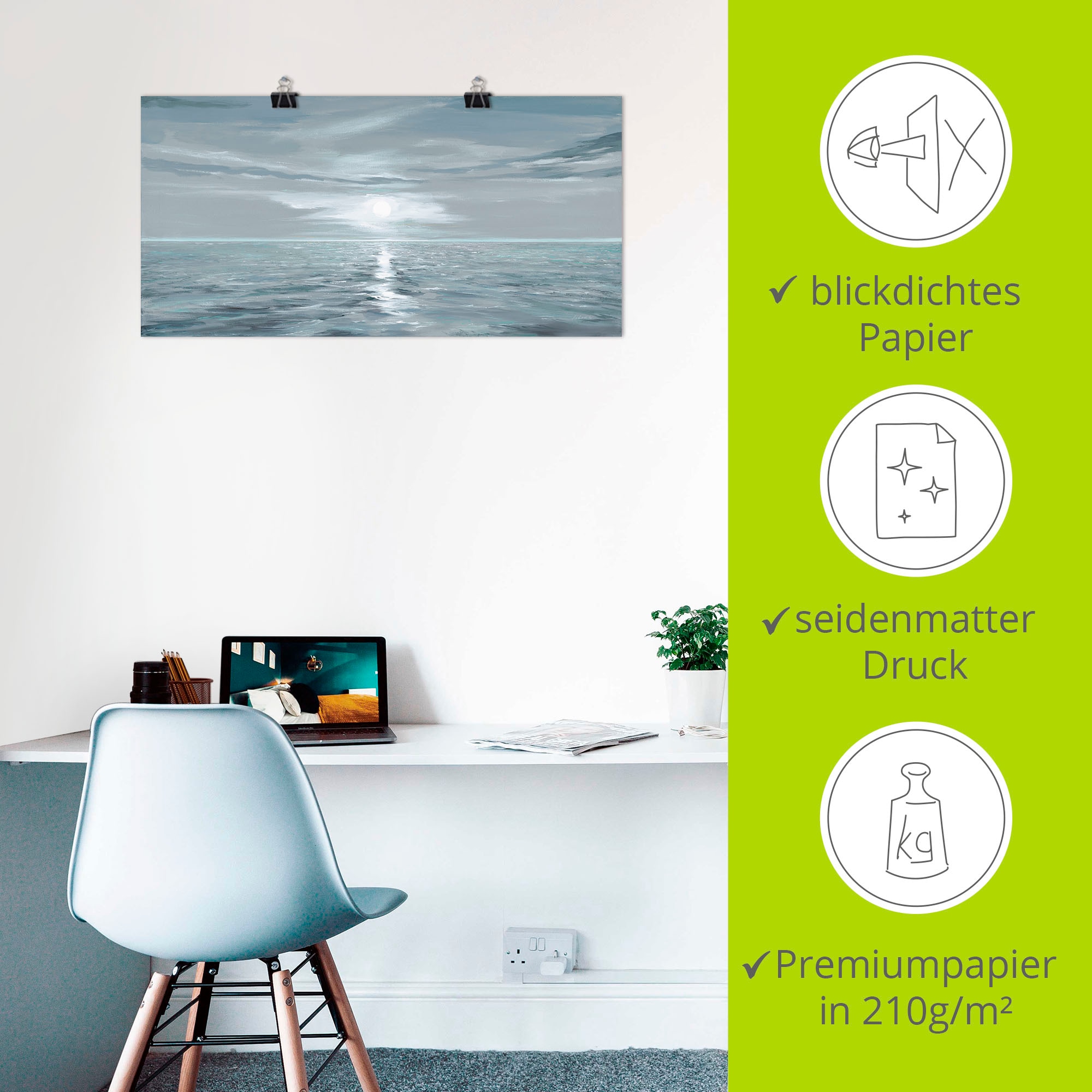 Artland Fresque murale »Eisblaues Meer« 1 cuis tlg. als Leinwandbild, Poster in verschied. Grössen