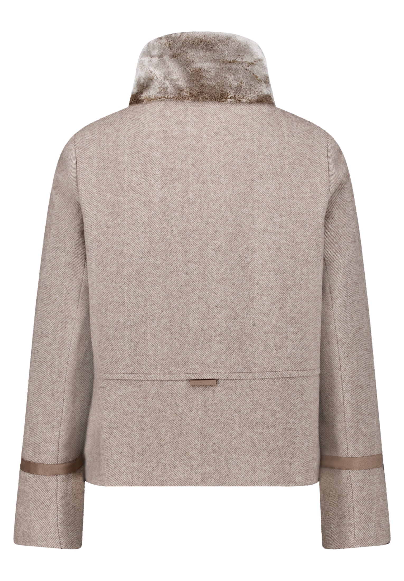 Gil Bret Fellimitatjacke ohne Kapuze mit Reissverschluss und aufgesetzten Fell-Taschen /mit Wolle