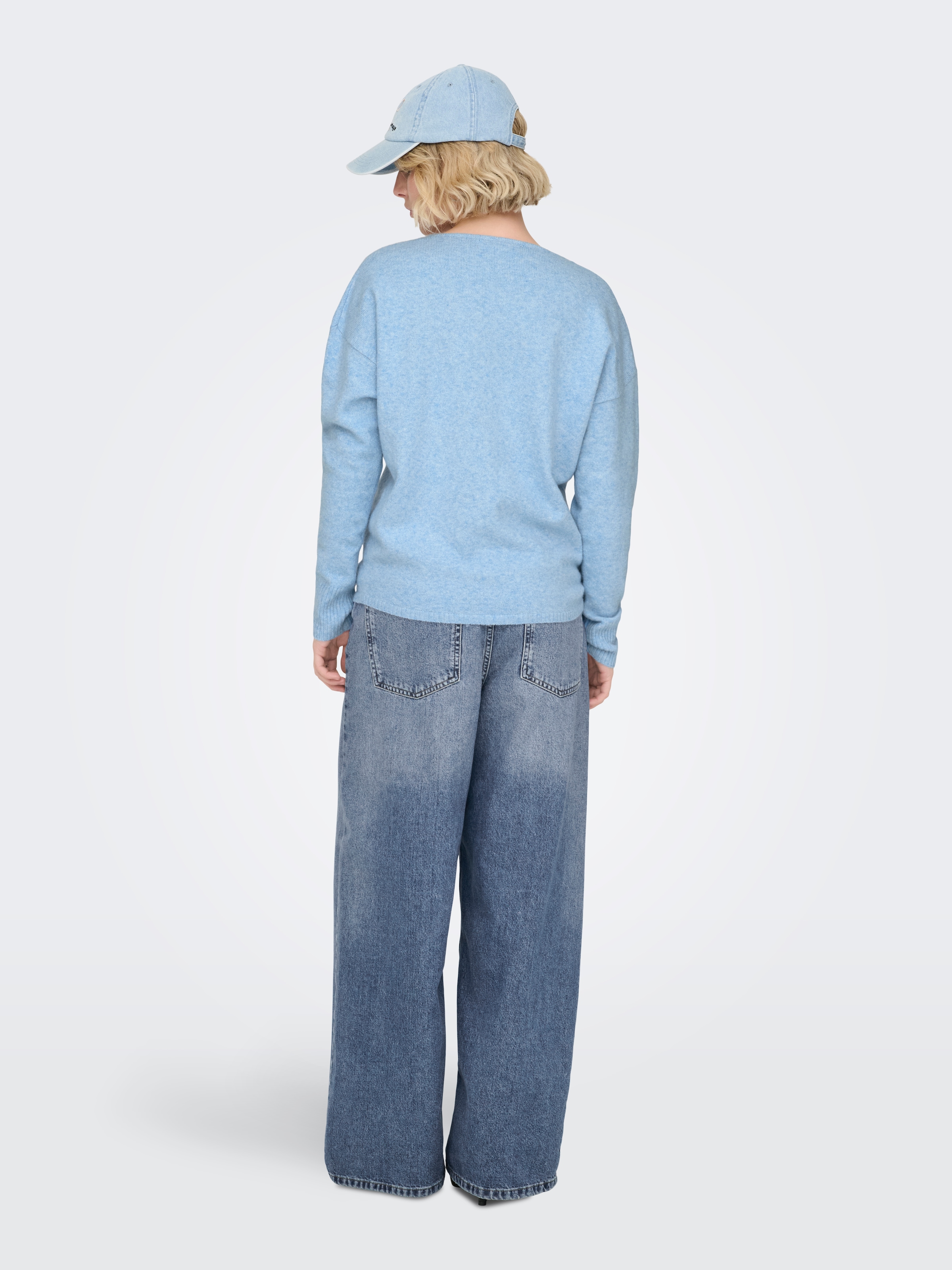 ONLY V-Ausschnitt-Pullover »ONLRICA LIFE L/S V-NECK PULLO KNT NOOS« Materialmix, regular fit