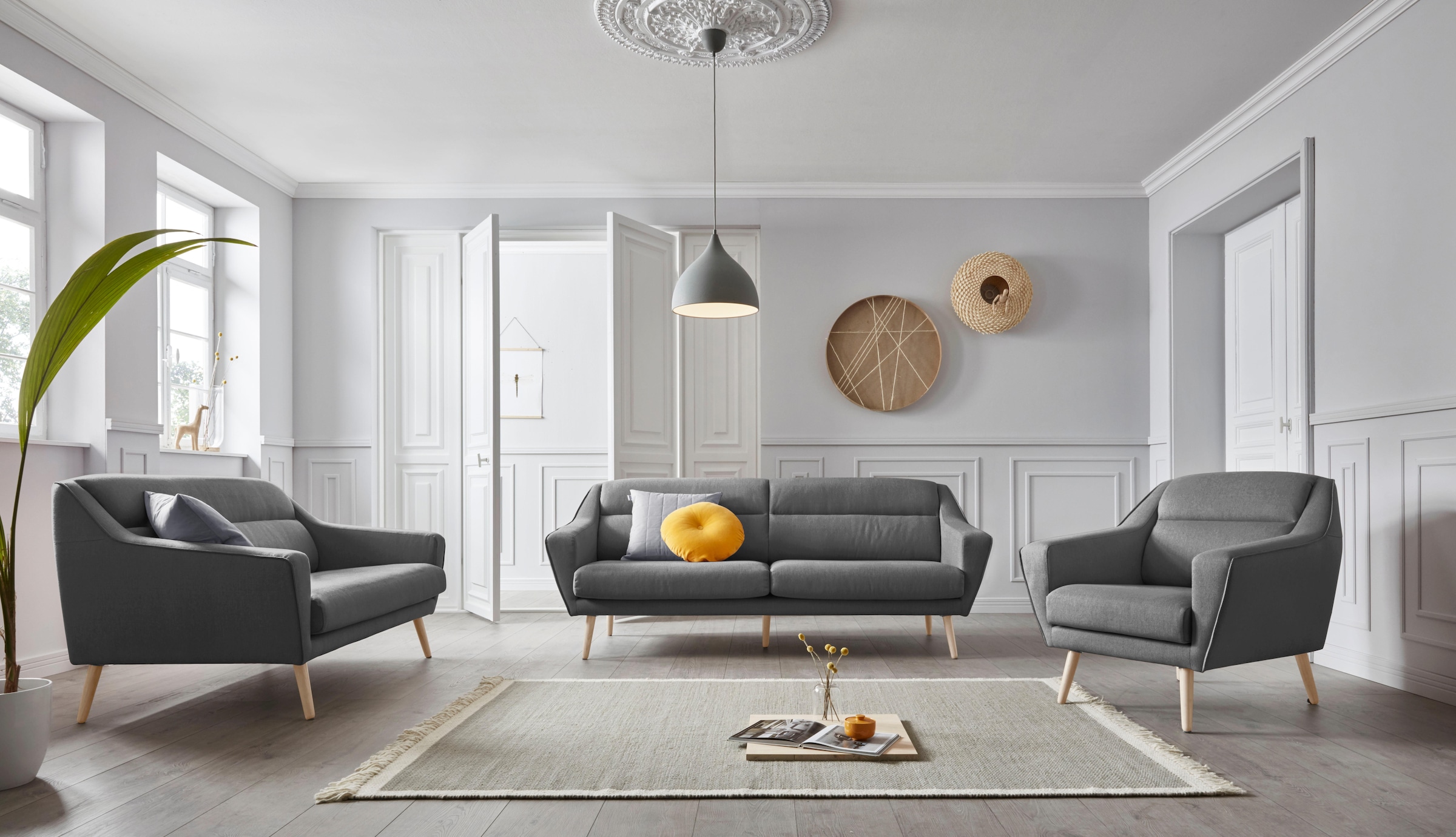 andas 2-Sitzer »Bille« mit Naht im Rückenkissen und Eiche-Beinen, Design by Morten Georgsen