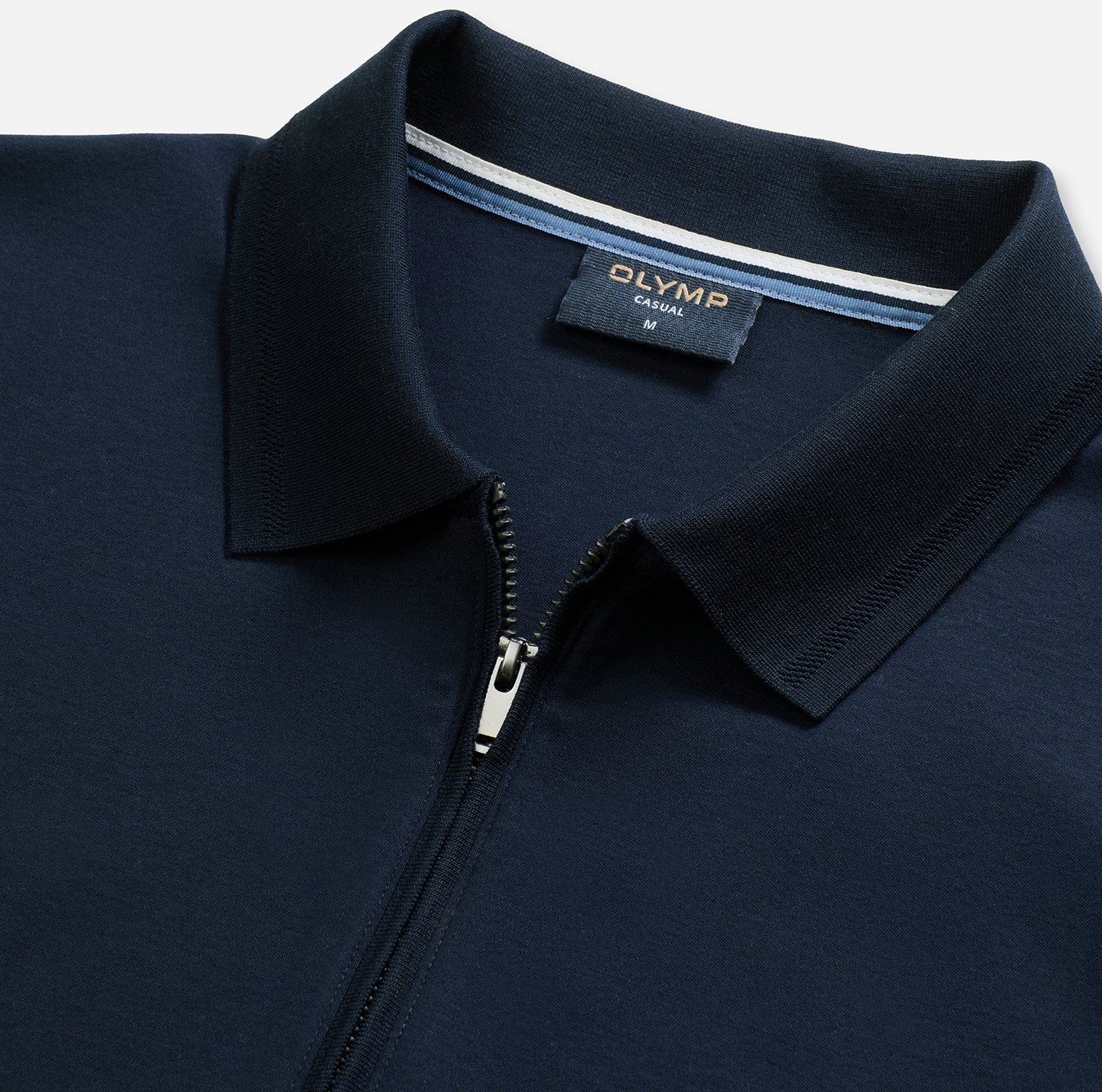 OLYMP Polo à manches longues unifarben, Polokragen, regular fit, casual