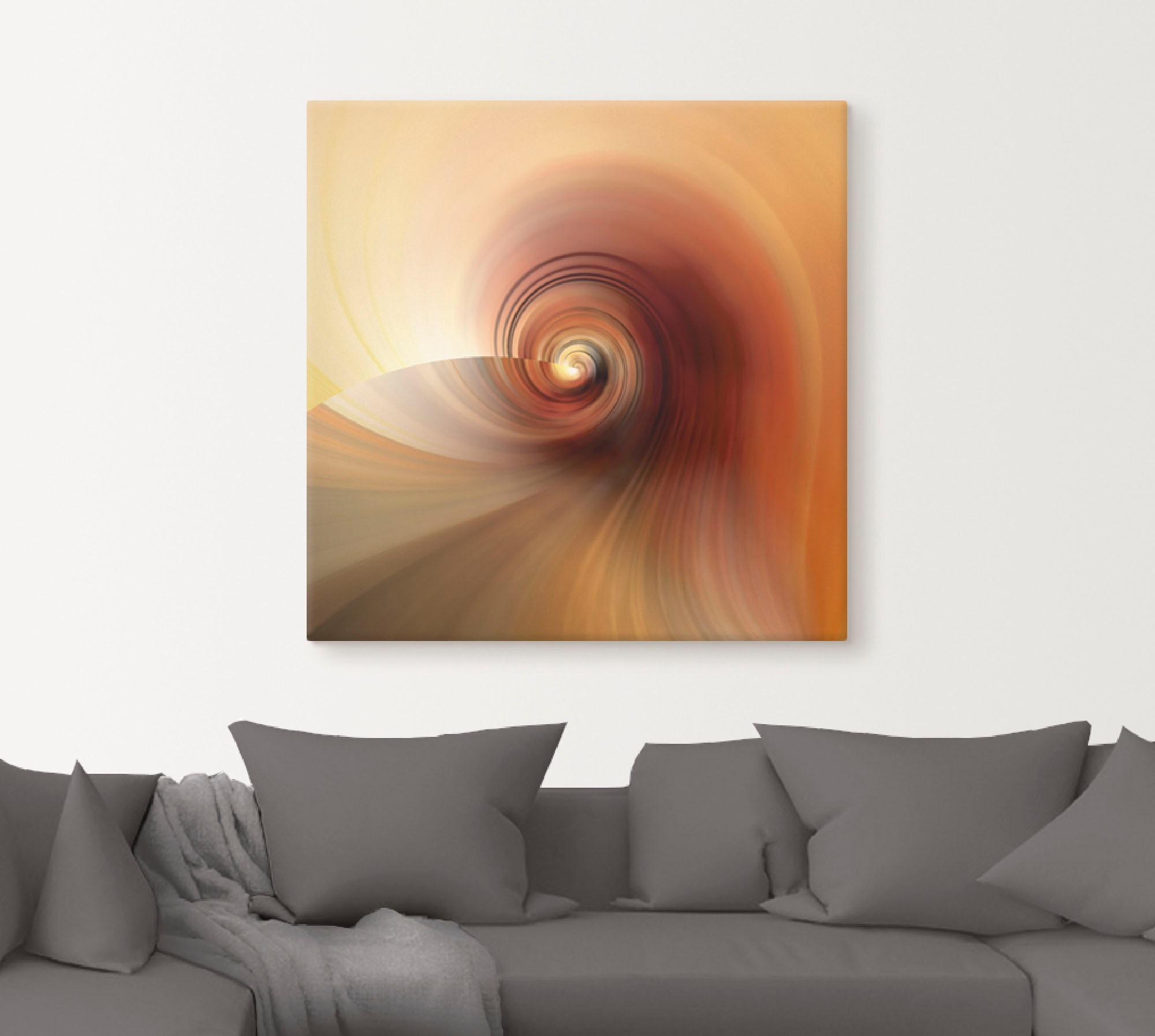 Artland Leinwandbild »Abstraktes in Creme« Muster 1 Stk. tlg. auf Holzrahmen gespannt