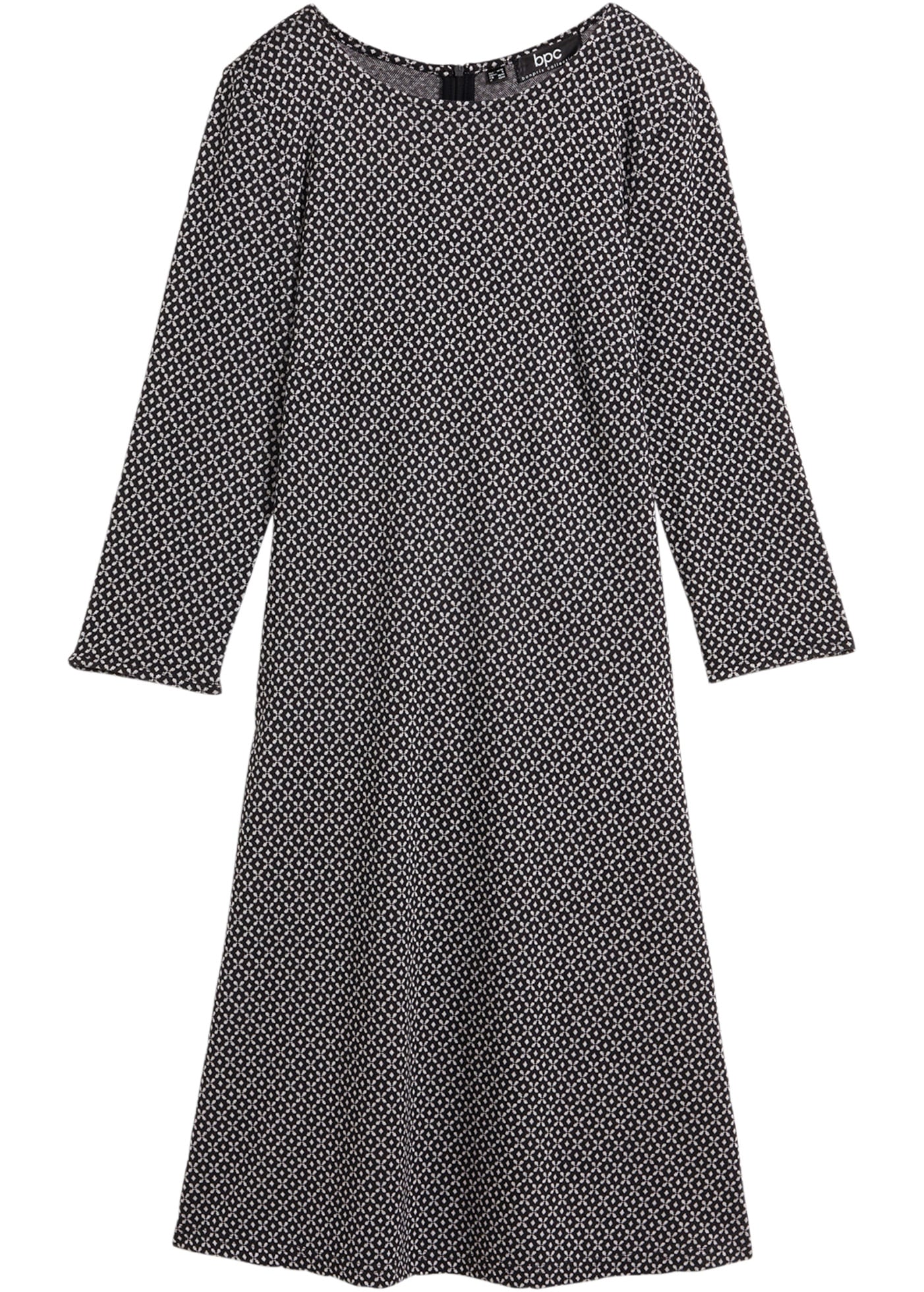 bonprix Midikleid aus Polyester, Viskose und Elasthan, ausgestellte Passform
