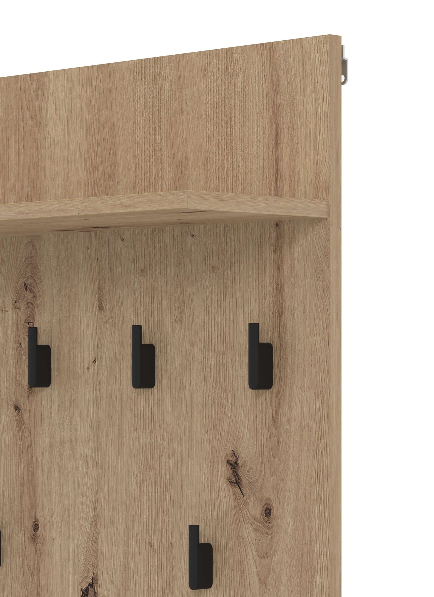 Home affaire Panneau de vestiaire »Arran, Wandregal Wandpaneel, Wandgarderobe praktisch & stillvoll« mit 6 Kleiderhaken und Ablage für Accessoires, Breite 63 cm