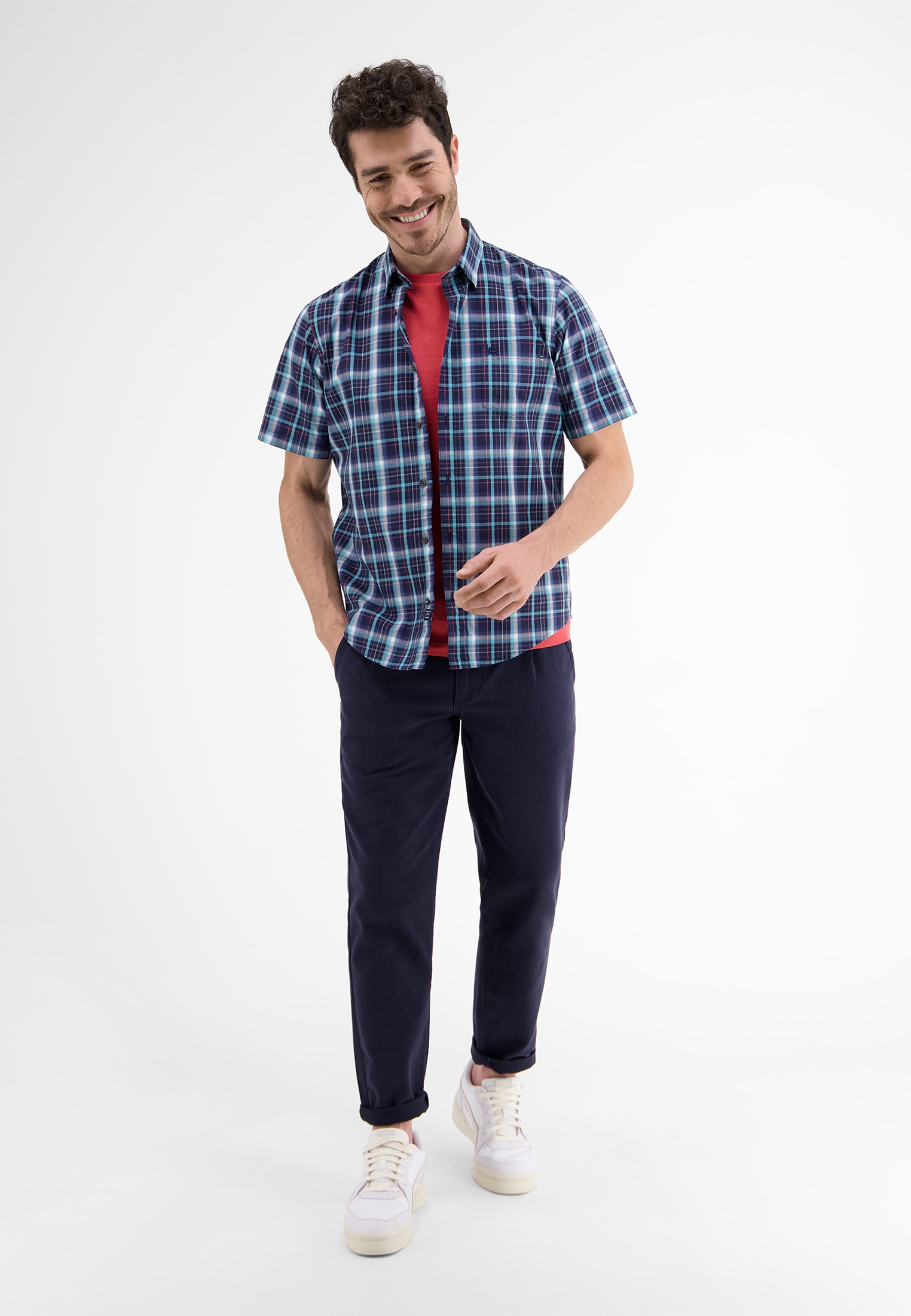 LERROS Chemise à manches courtes »Halbarmhemd *Poplin Check*«