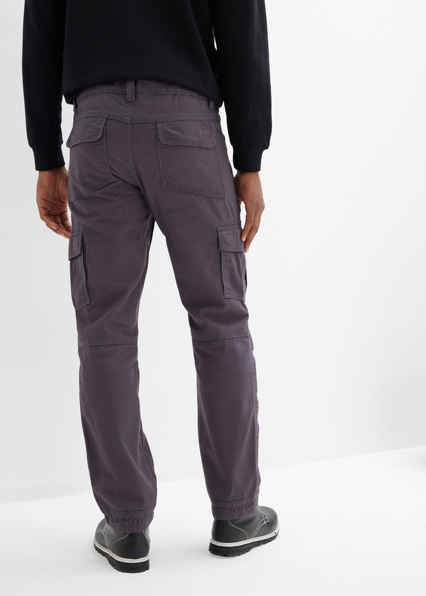 bonprix Pantalon cargo  aus Baumwolle, mit Reissverschlussdetail, relaxed fit Passform