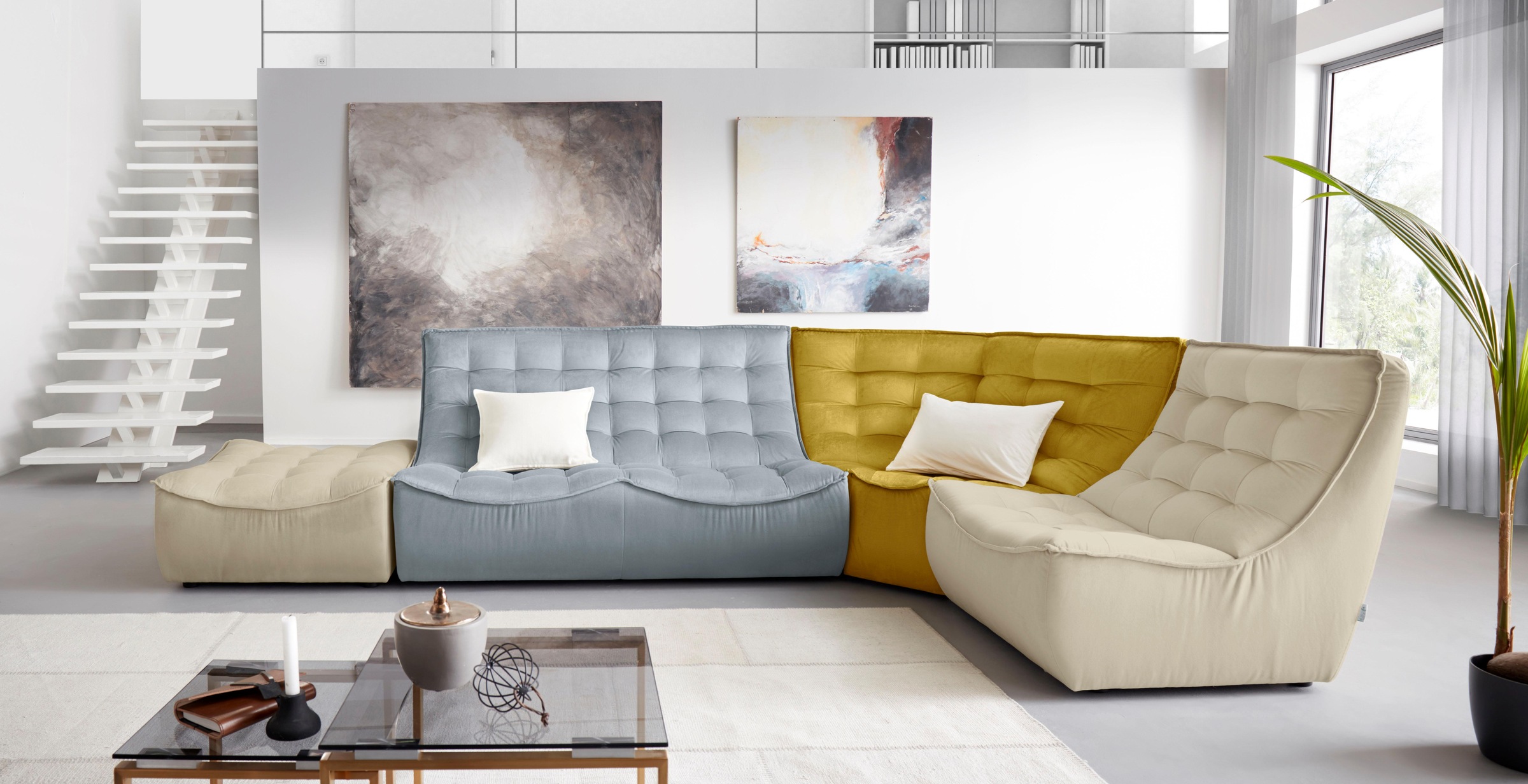 CALIA ITALIA 2-Sitzer »Banjo, italienisches Doppelsofa, als 2-Sitzer oder als Modulsofa« Design und Komfort im Einklang,