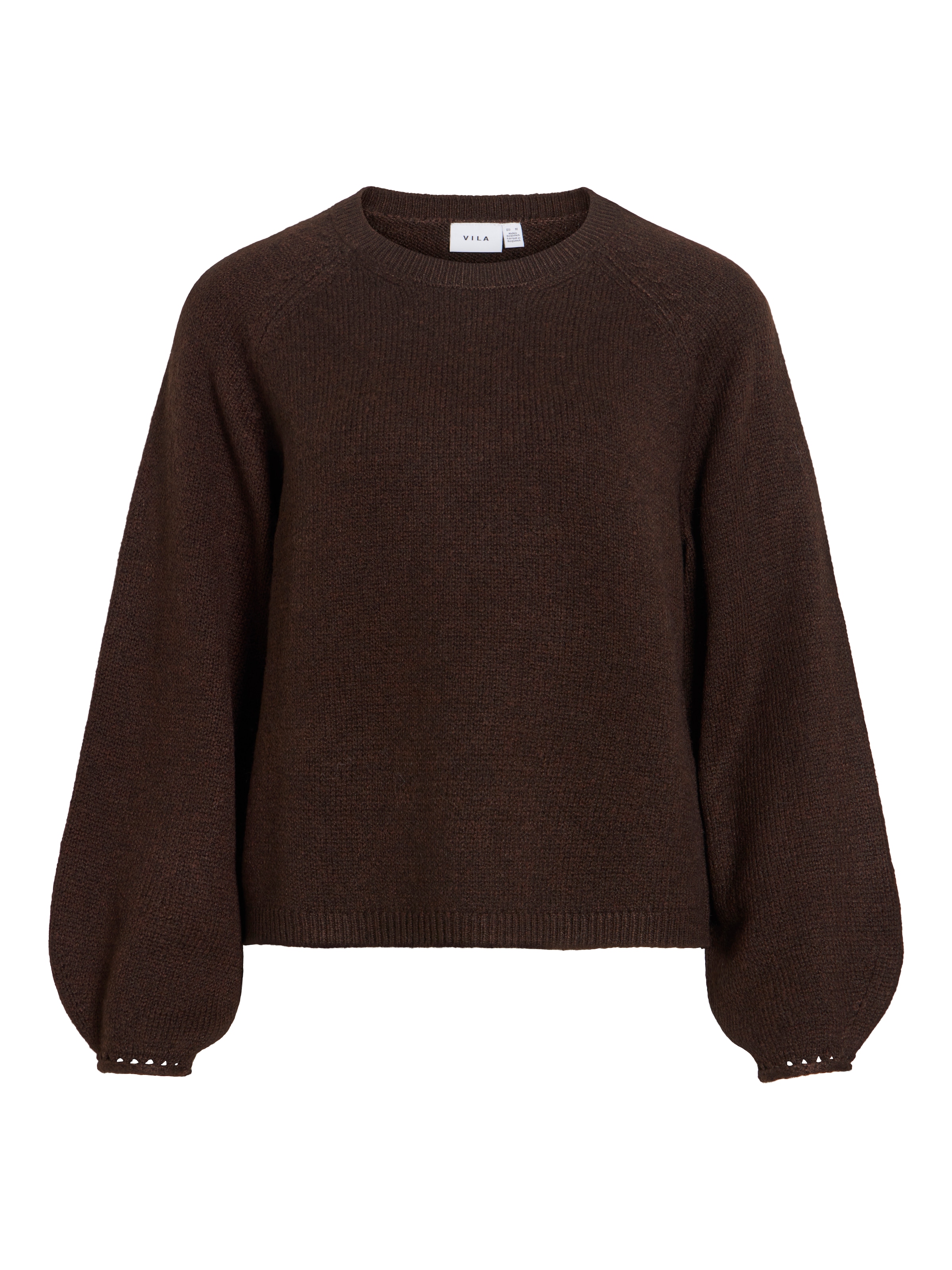 Vila »VISAPNA O-NECK L/S KNIT TOP/PB/1« avec encolure ronde, en tricot, coupe régulière